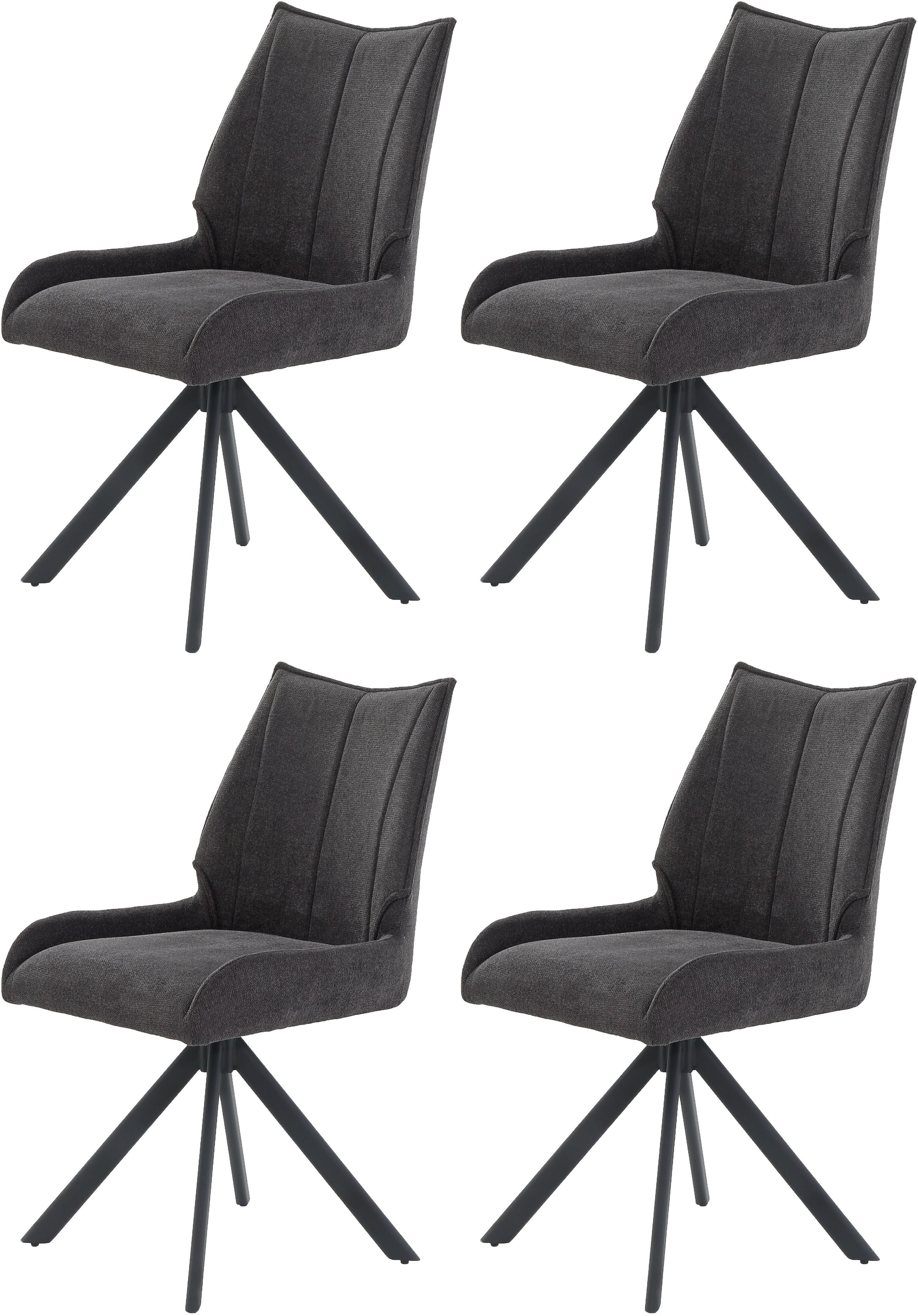 Jockenhöfer Gruppe Essgruppe »Olbia/Madison Sitzgruppe (Set, 5-tlg., 1 Ausziehtisch und 4 Stühle)« 5 tlg. Tisch mit Butterflyauszug, 120-160 cm, Wildeiche