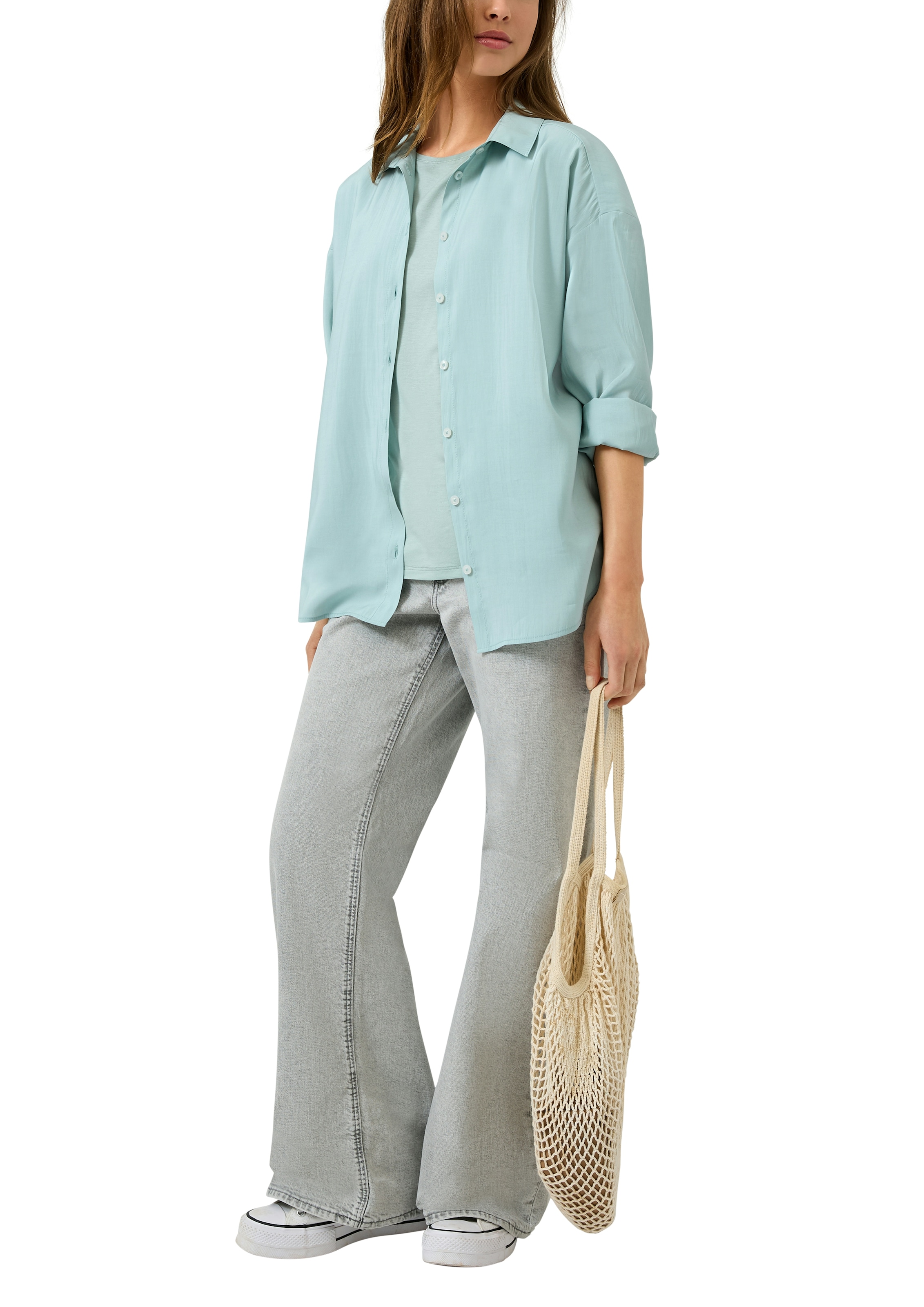 QS Langarmbluse mit Knopfleiste