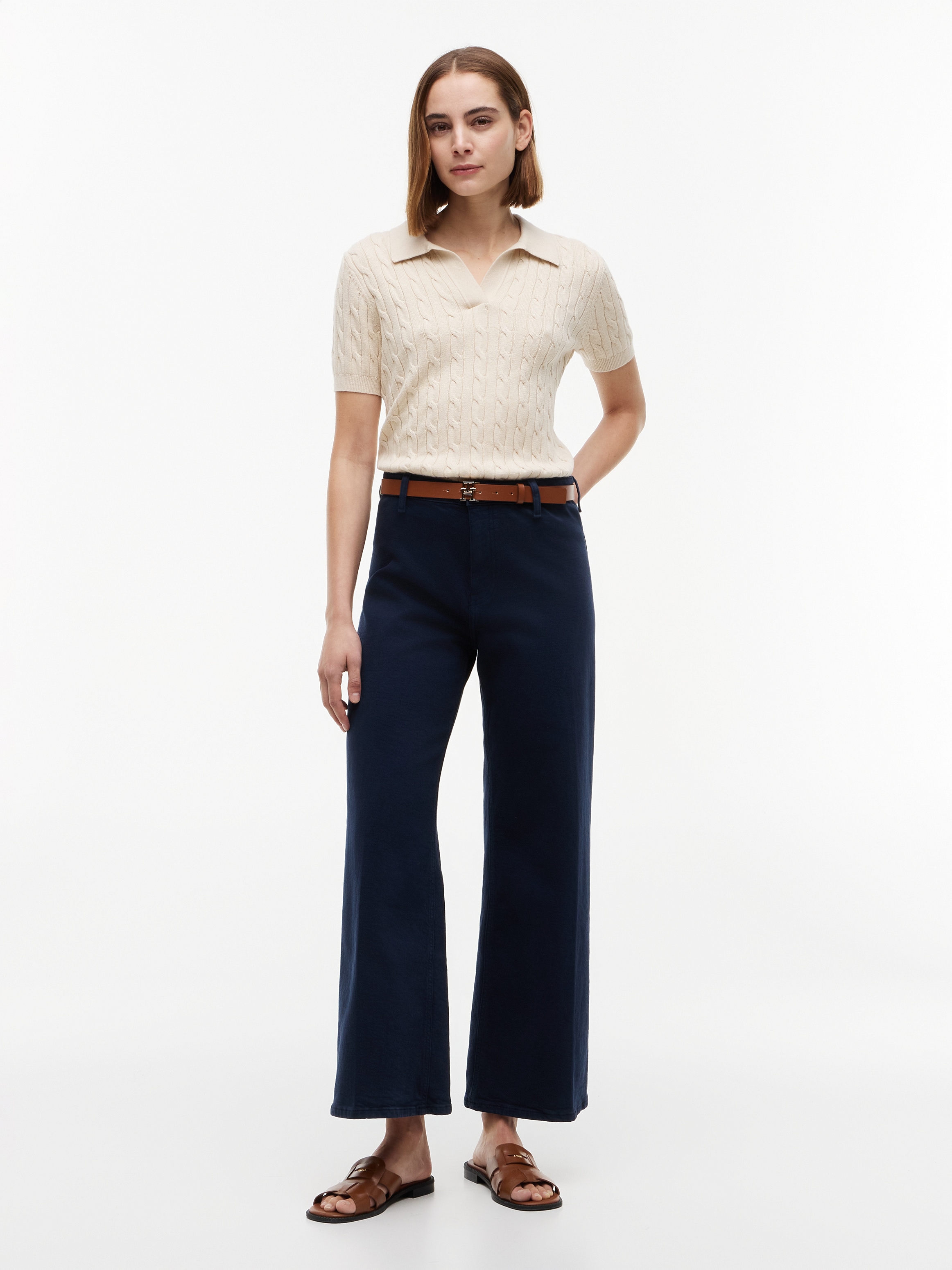 Tommy Hilfiger Jeans taille haute »WIDE LEG WASHED CLR HW ANKLE« Baumwollmischung, lässig geschnitten, knöchellang