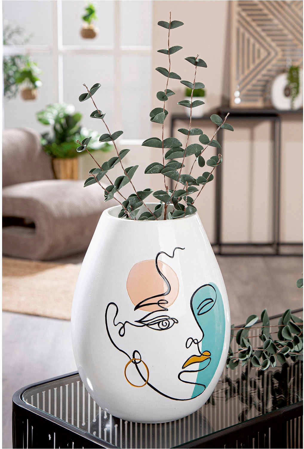 Casablanca by Gilde Tischvase »Vase bauchig Voir weiss H. 28 cm«