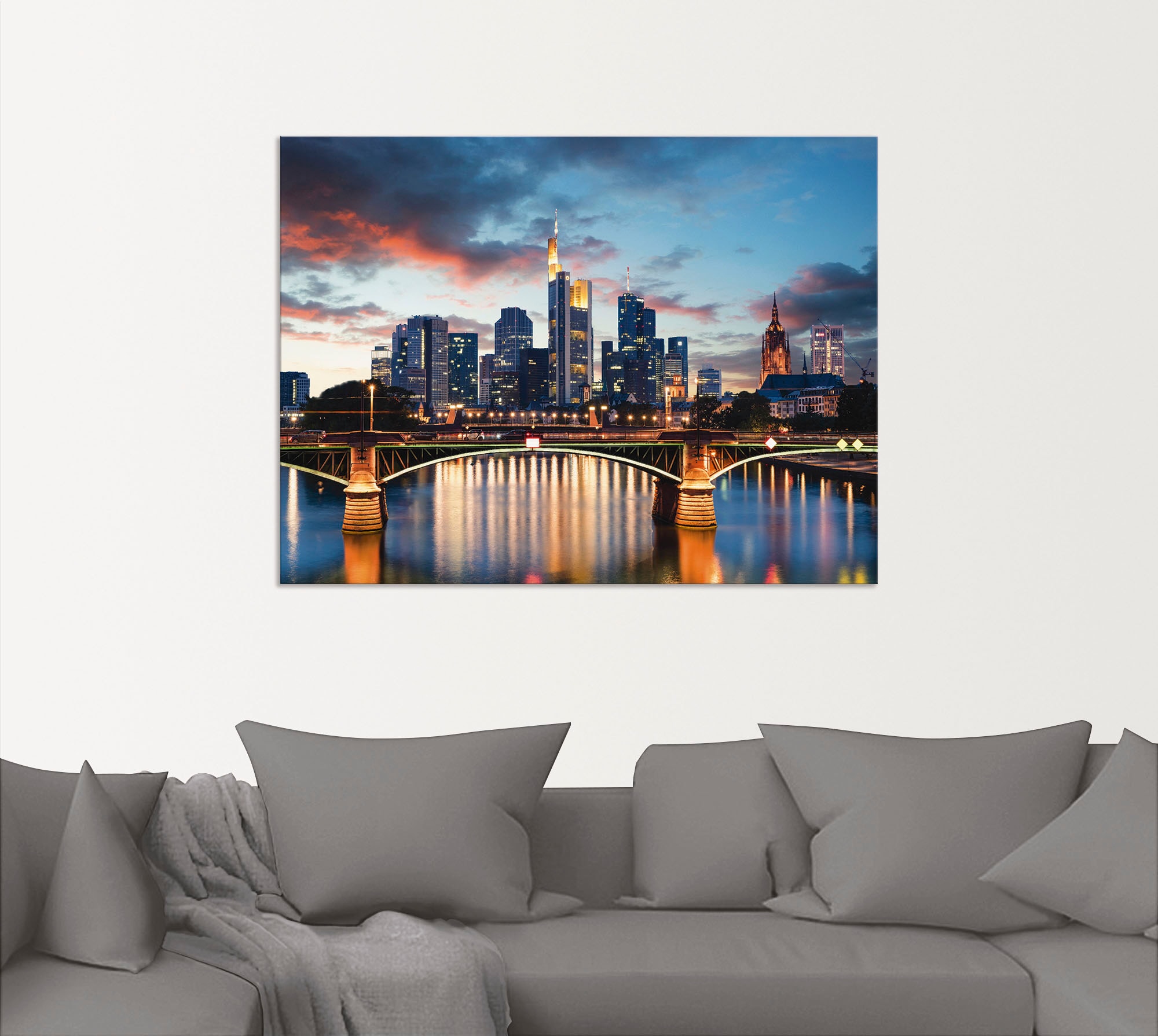 Artland Impression alu-dibond »Frankfurt am Main Skyline II« 1 cuis tlg. für Innen- und Aussenbereich geeignet, Outdoorbild