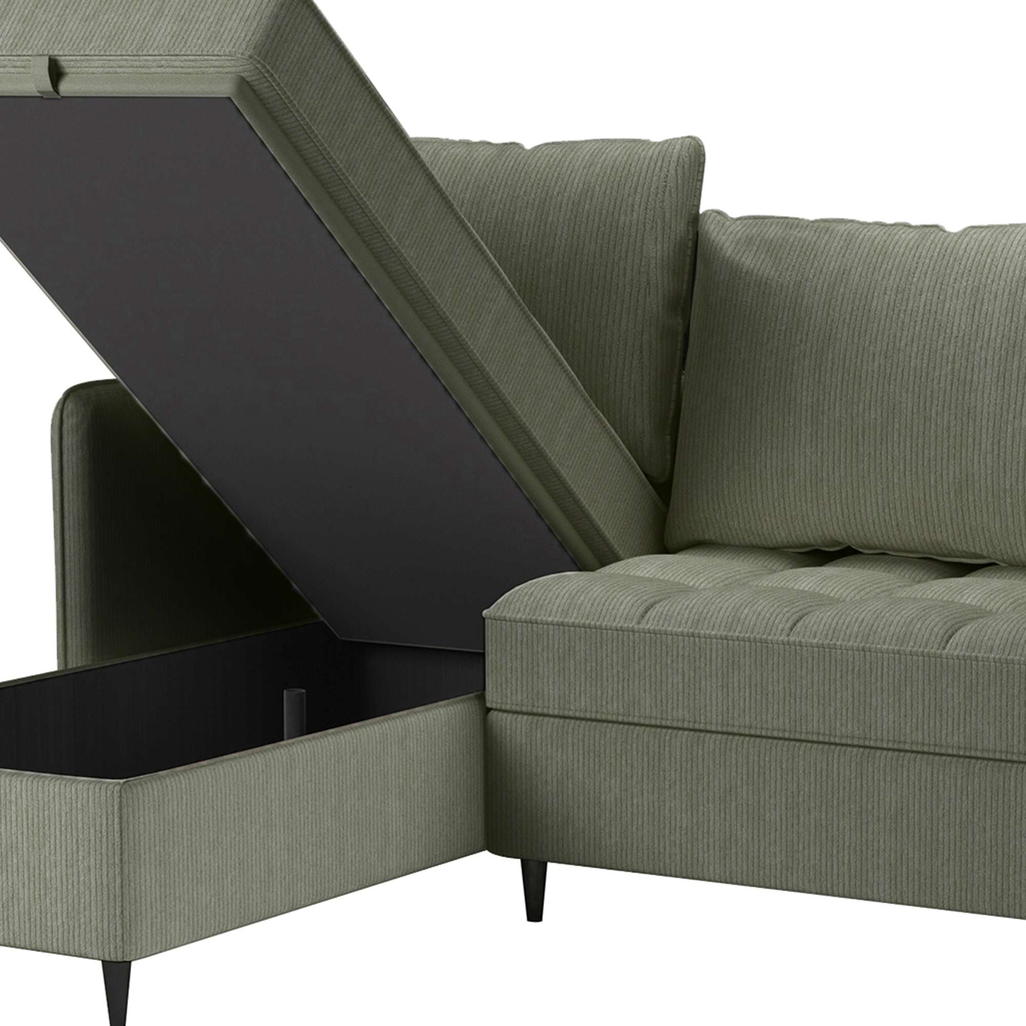 Dorel Home Ecksofa »LINDHUS, Cord, L-Form, Breite 194cm, verschiedene Stellvarianten« Recamiere, Stauraum, Modulsofa