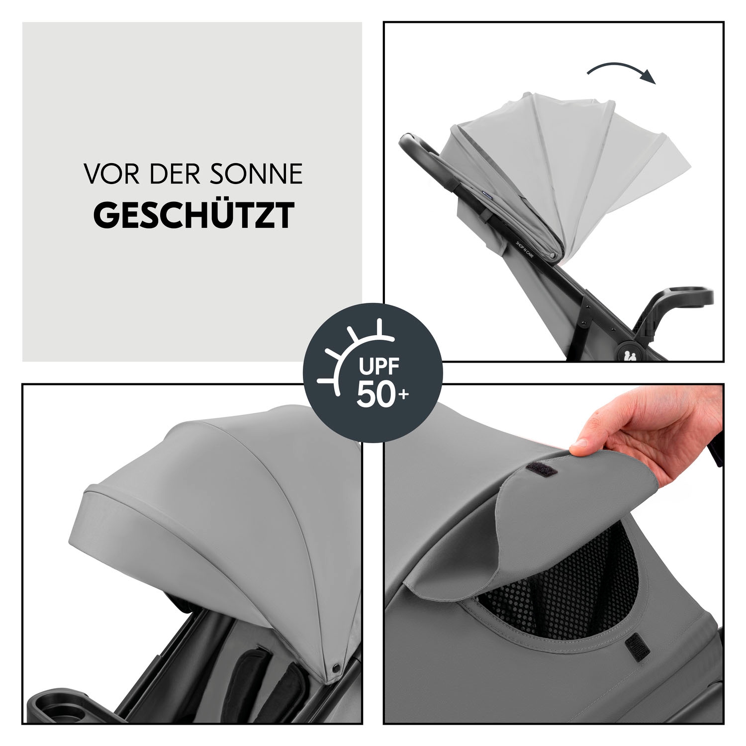 Hauck Poussette pour enfants »Shop N Care Trio Set« inkl. Babyschale, Babywanne und Adapter