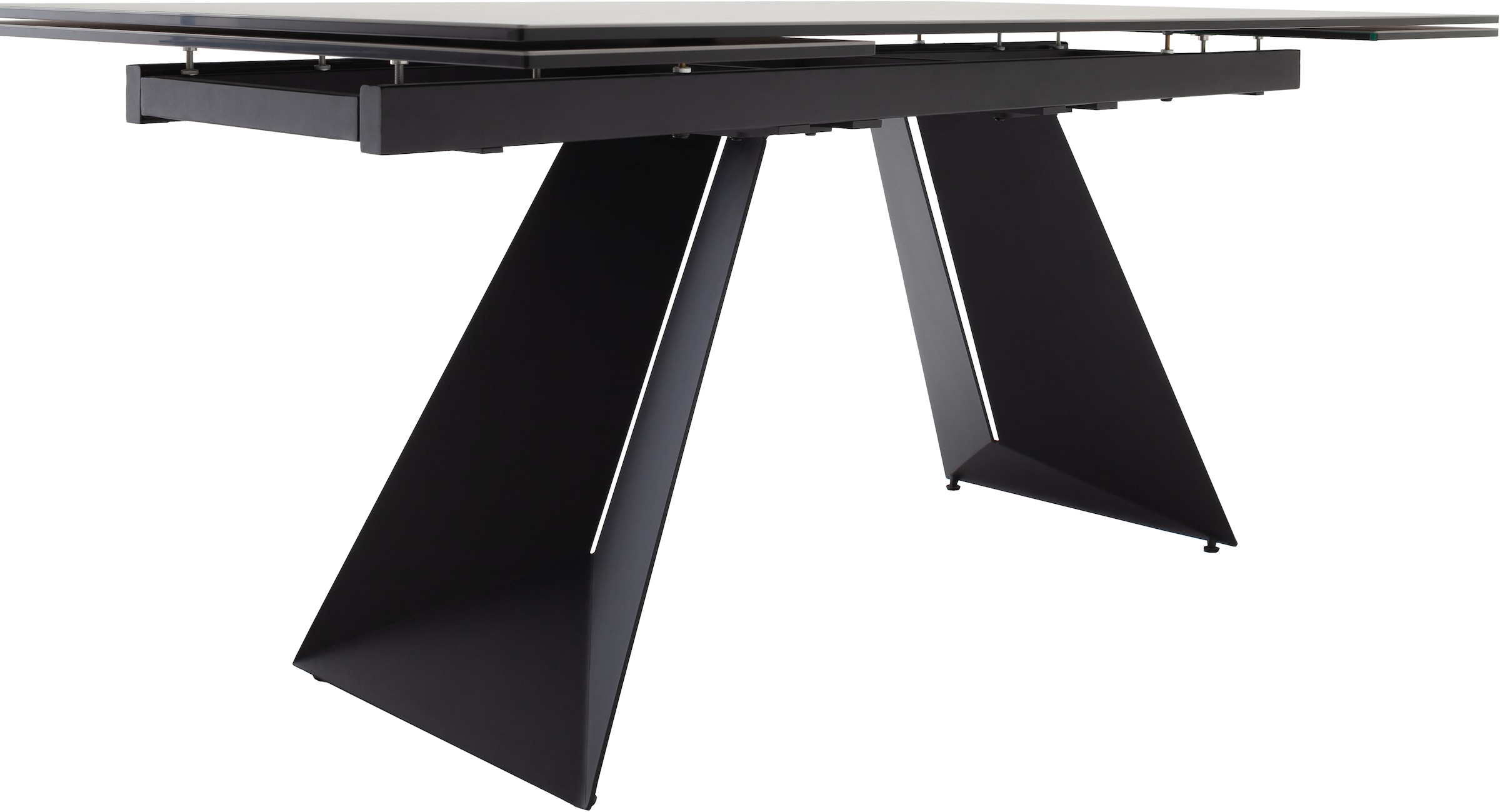 MCA furniture Table de salle à manger »Nagoya« 1 cuis tlg. Auszugstisch, Stirnauszug, Metallgestell, Keramik, Sicherheitsglas