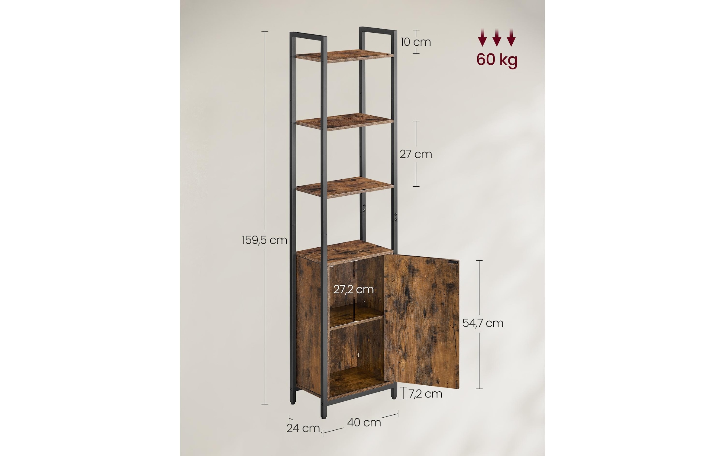 VASAGLE Regal »4 Ablagen«