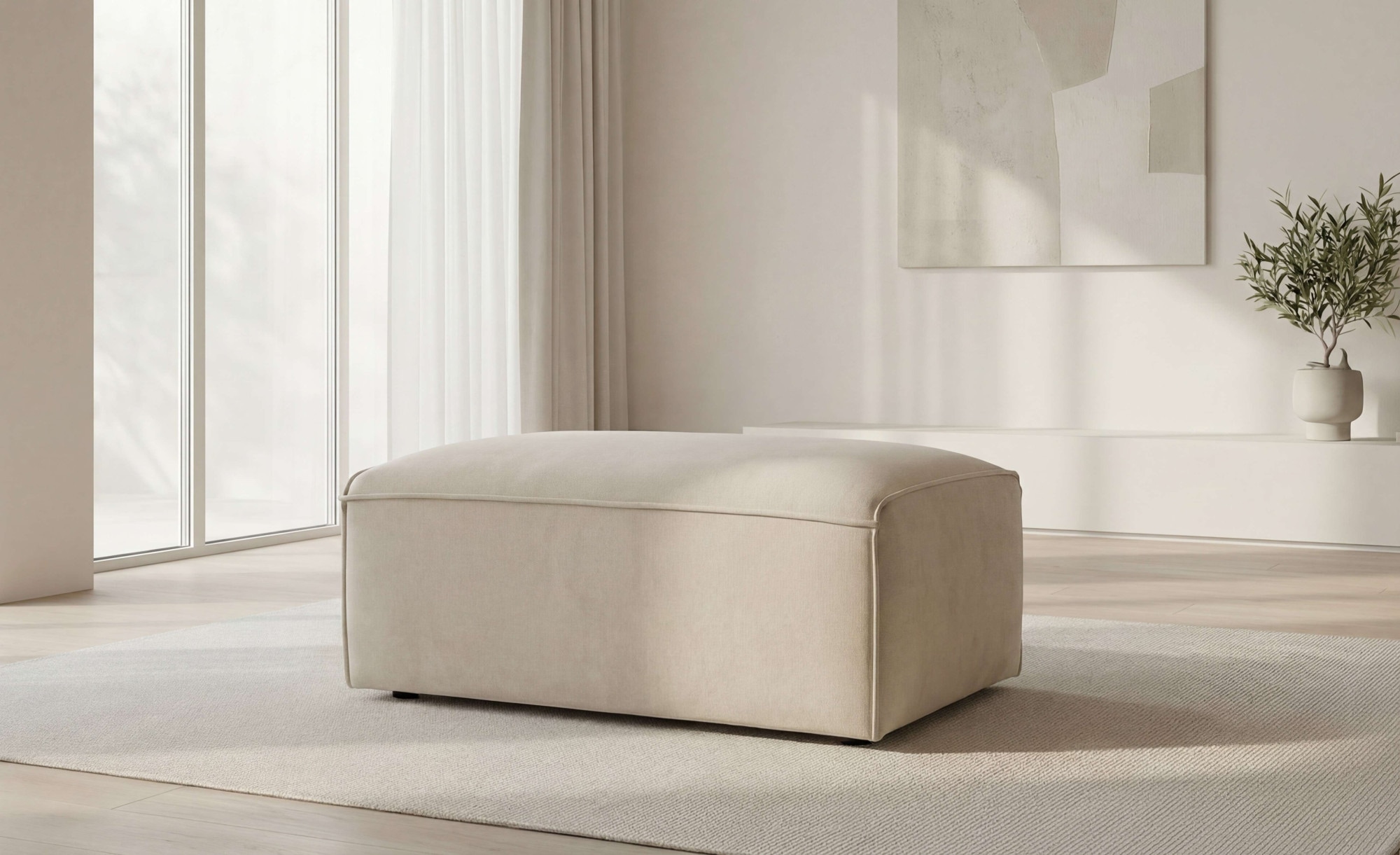 GOODproduct Tabouret rembourré »Mittell, Chenille« 102x61 cm, bodentief