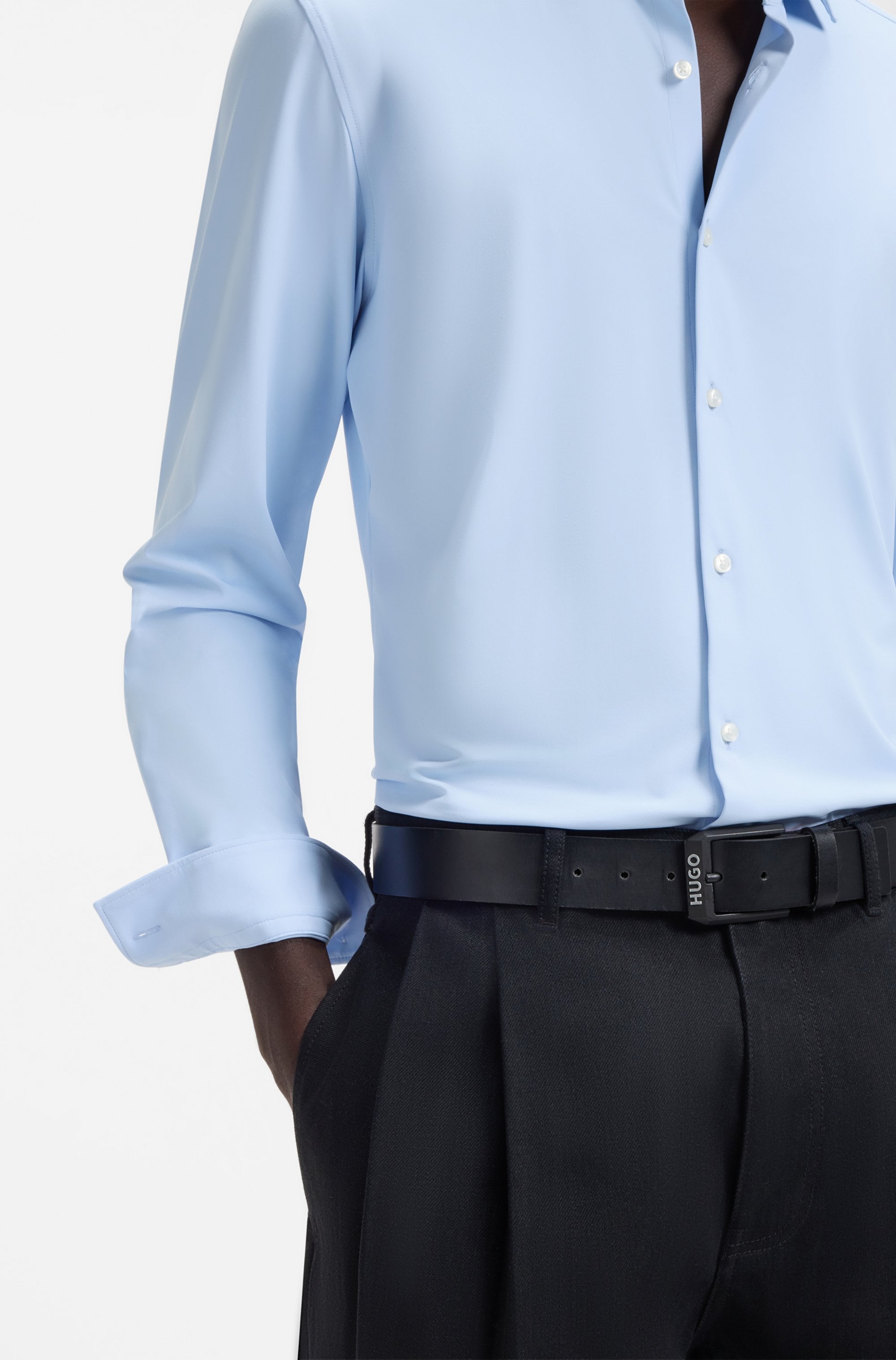 HUGO Chemise d'affaires »Kenno« Stretch-Jersey, Slim Fit, Kentkragen