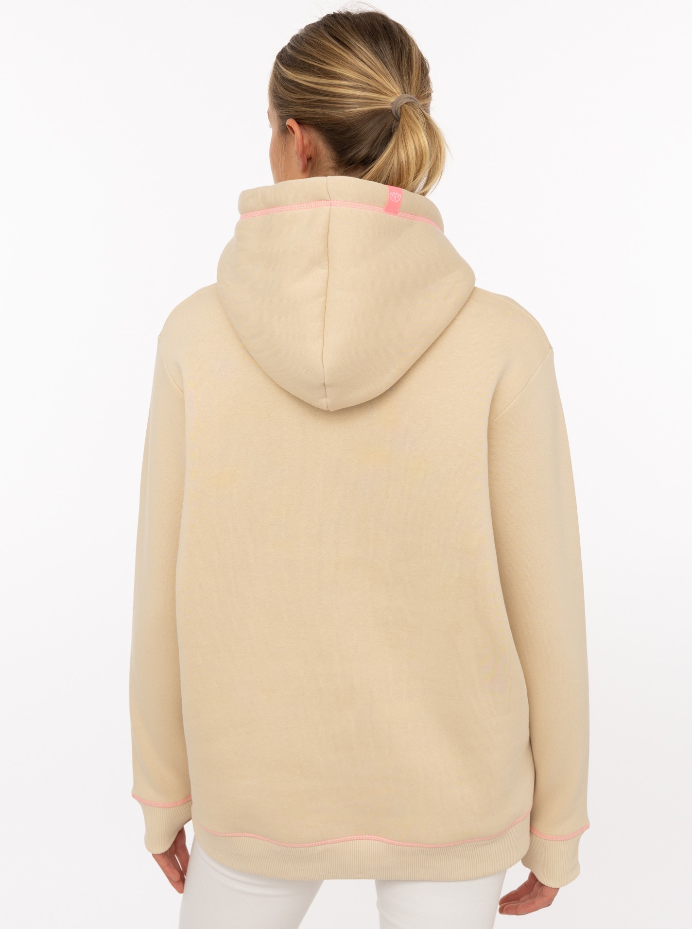 Zwillingsherz Hoodie »"Cat Mom"«, mit aufgesticktem Katzenmotiv und Kontrastnähten
