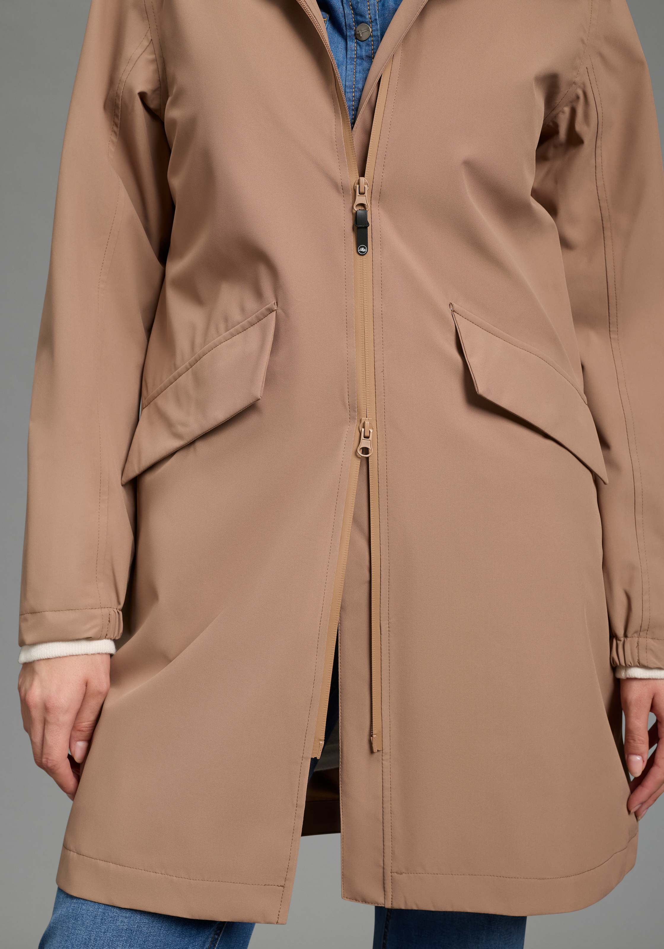 Polarino Veste fonctionnelle avec capuche léger & flexible, adapté à la pluie, imperméable, respirant