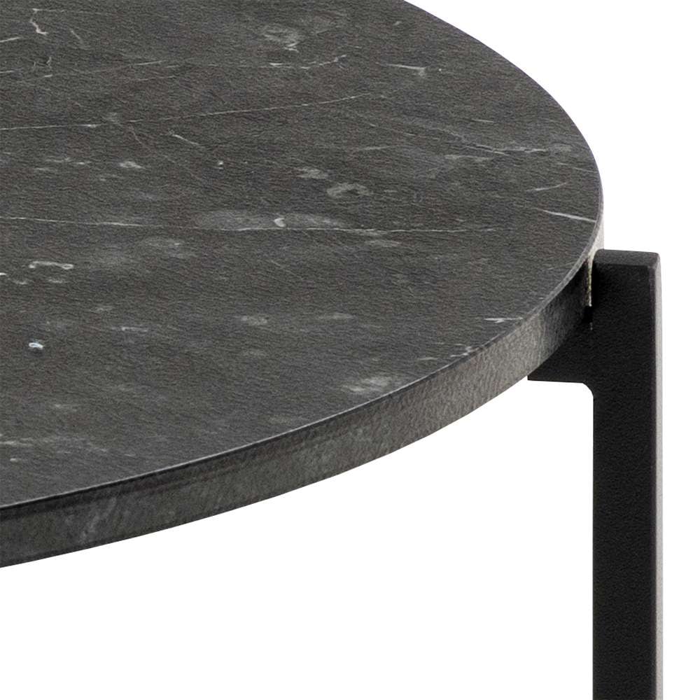 ACTONA GROUP Table basse »Lamoine« rond, Izmir mat noir, mélamine rugueuse, Ø70x42 cm