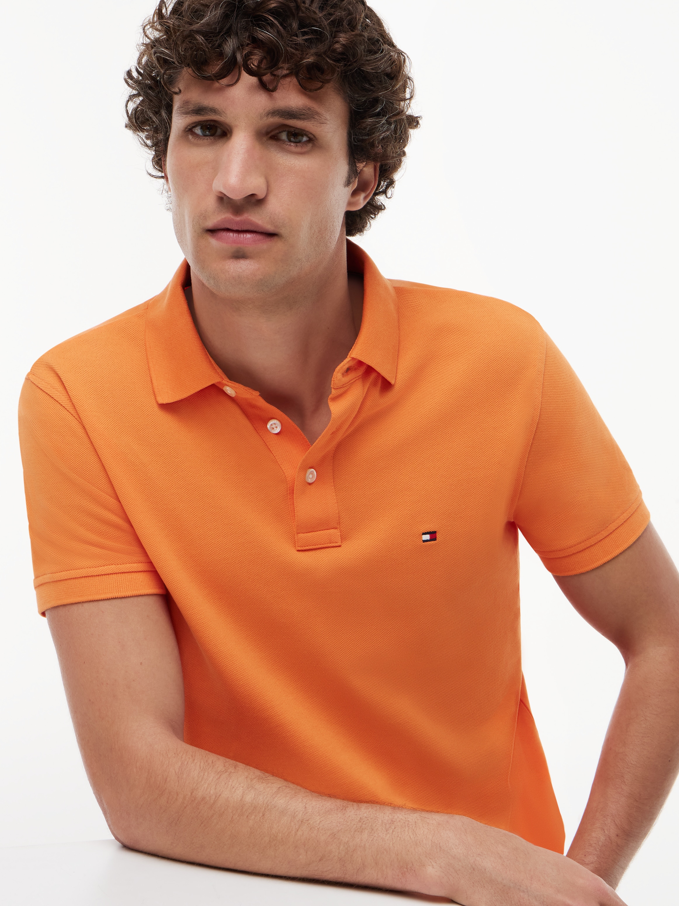 Tommy Hilfiger Polo »1985 SLIM POLO« broderie de marque, en piqué de coton