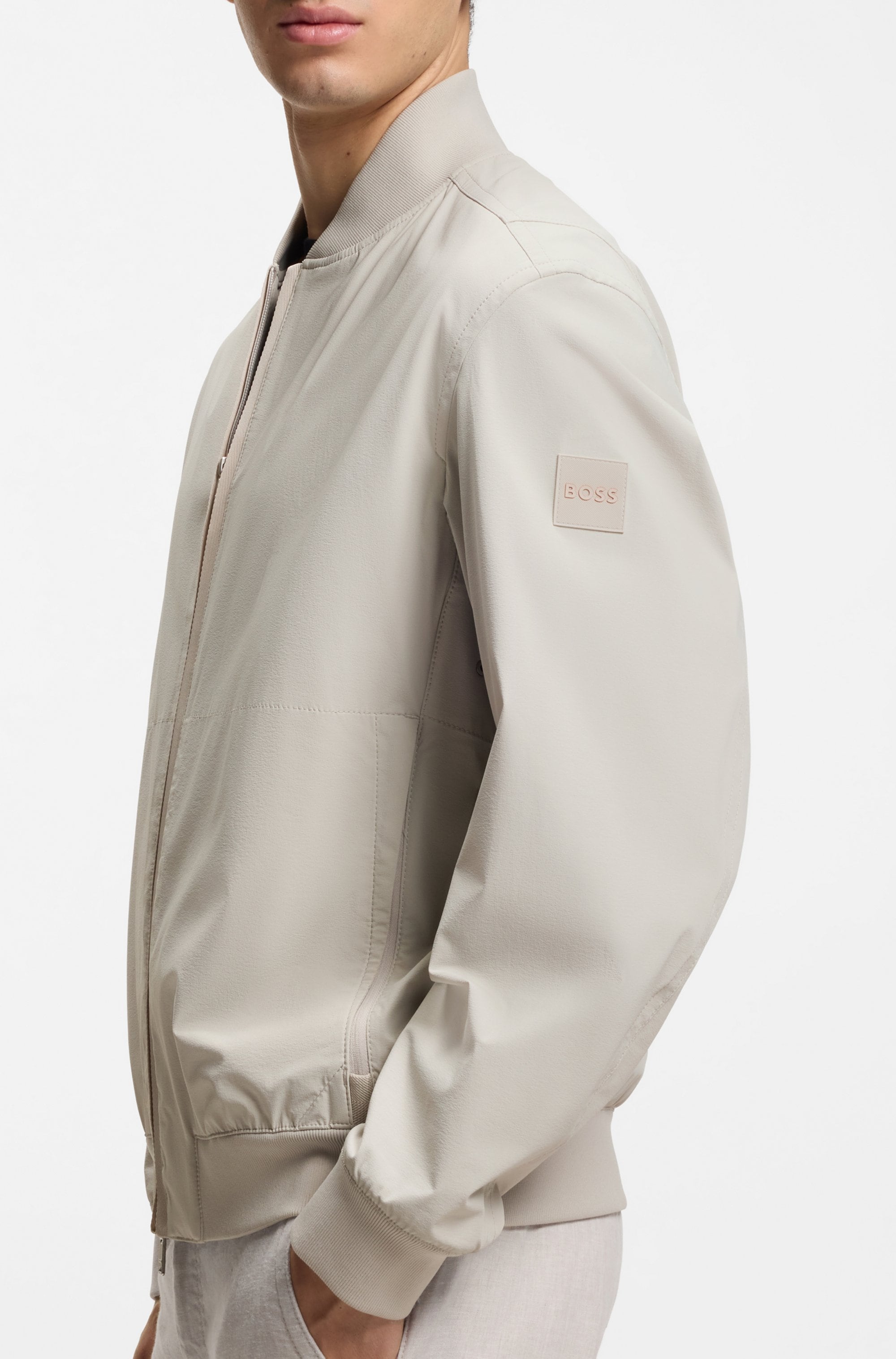 BOSS ORANGE Blouson »Osruf« Rippbündchen, Regular Fit, 2-wege-Reissverschluss