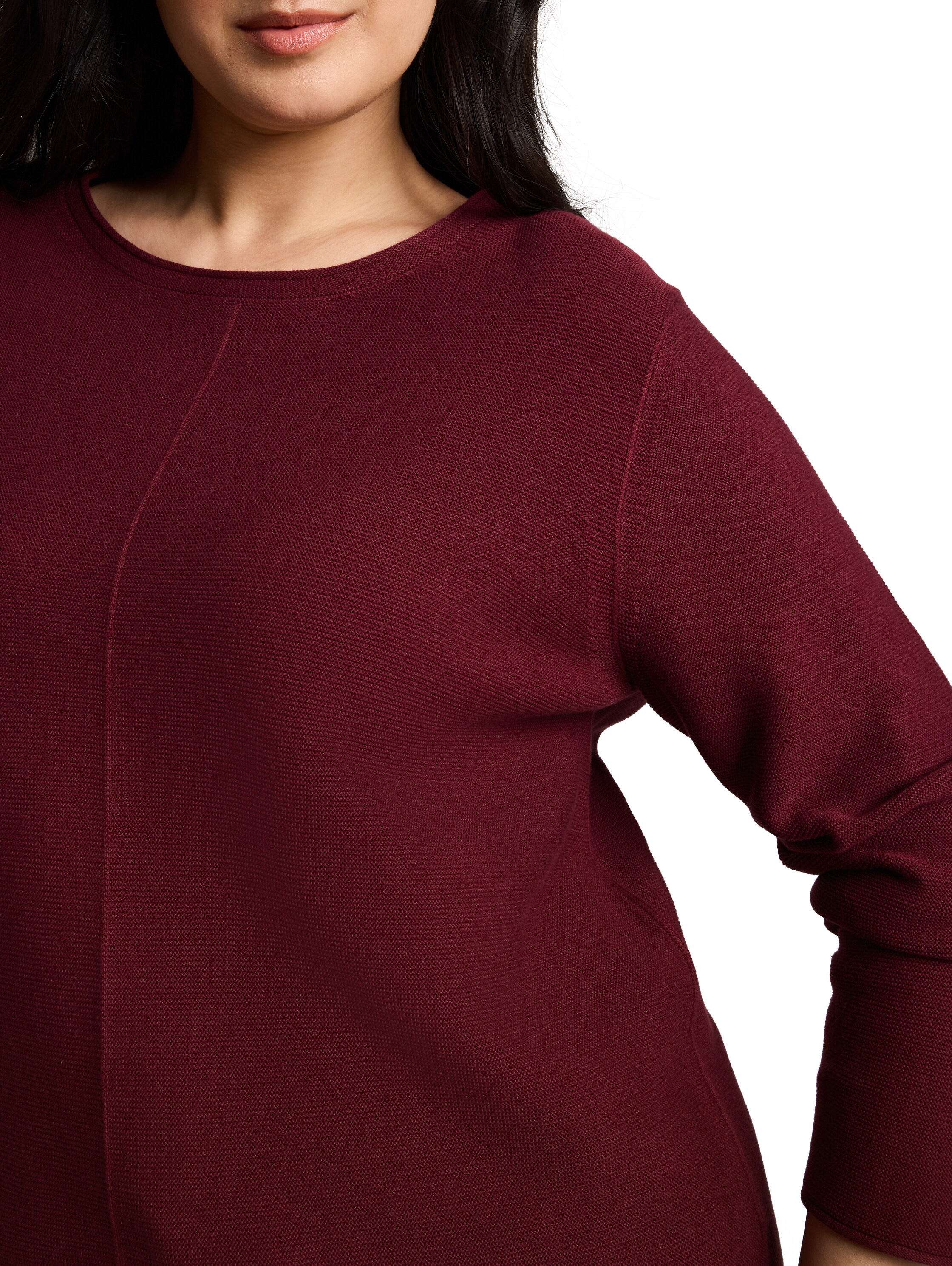 TOM TAILOR PLUS Strickpullover »TTP Pullover« mit feiner Struktur und aus reiner Baumwolle / Grosse Grössen