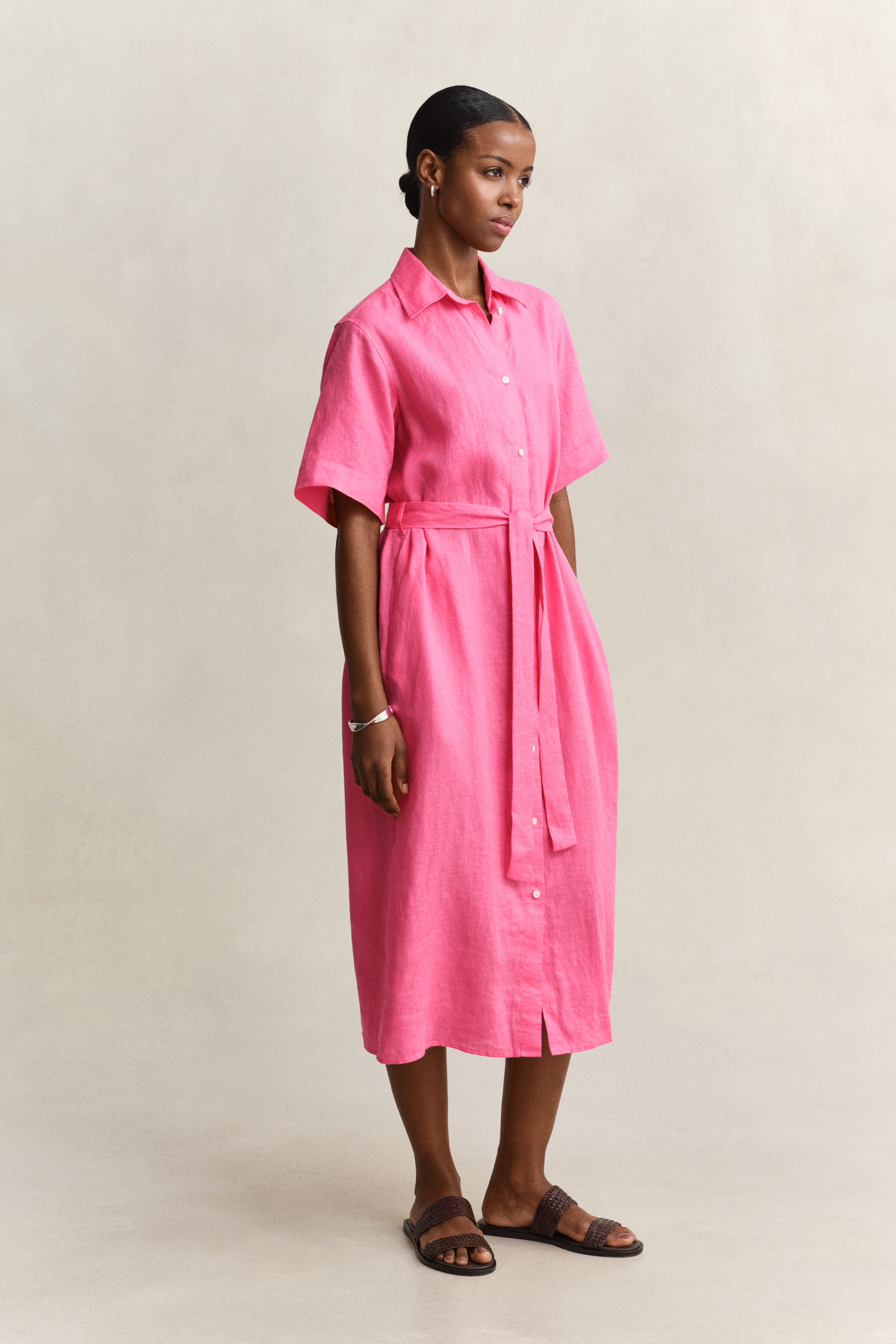 Gant Robe chemisier »LINEN« Sans poche coupe régulière avec ceinture à nouer