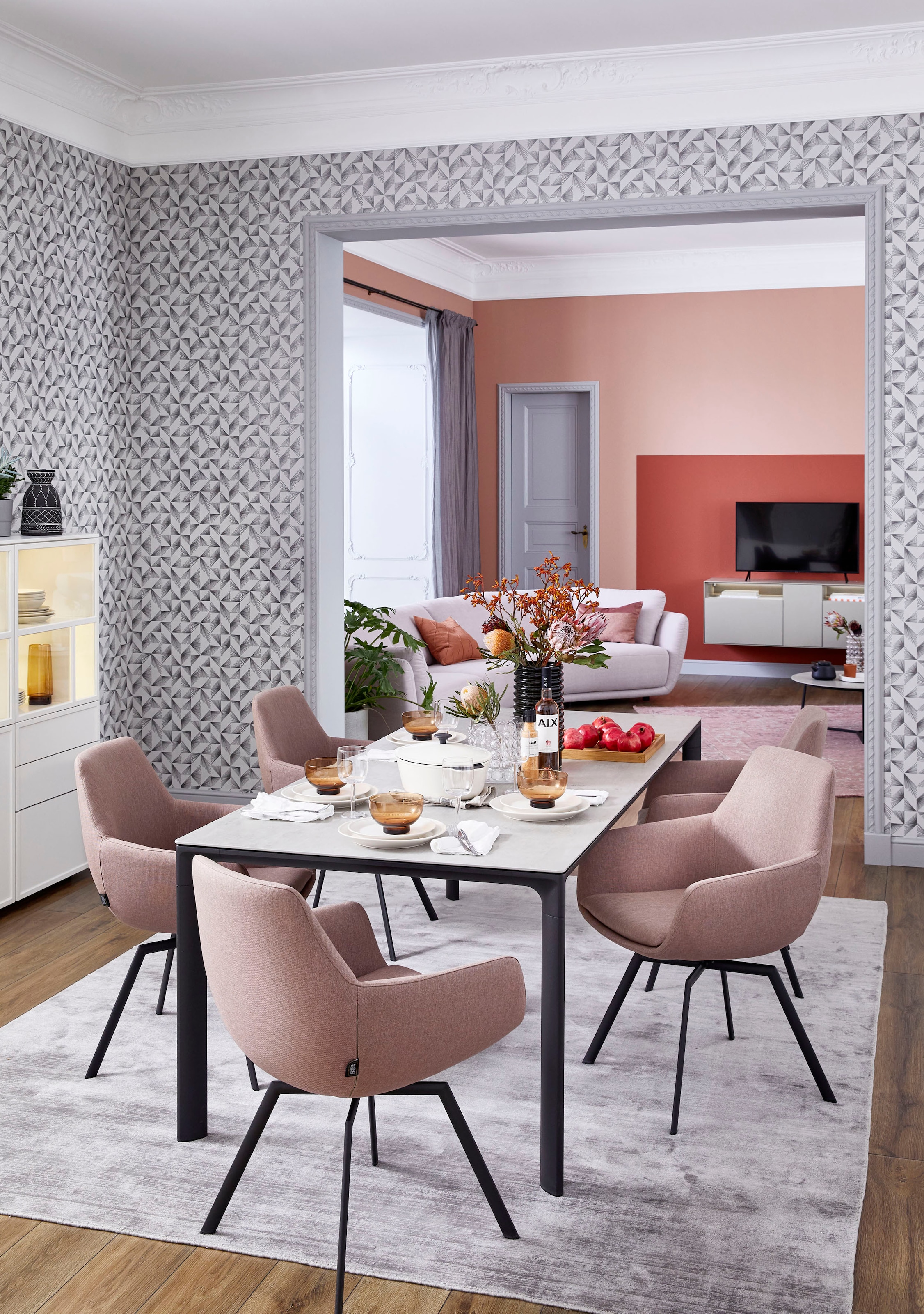 SCHÖNER WOHNEN-Kollektion Teppich »Velvet« rechteckig 7 mm Höhe Viskose, Wohnzimmer