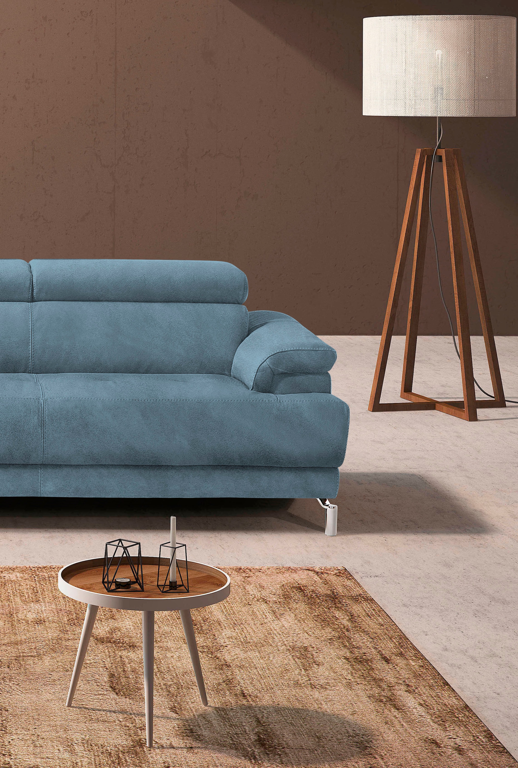 Egoitaliano Canapé d'angle »Soul, extravagantes Designsofa, Megasofa, super bequem, tolle Details« avec élément de finition trapèze, têtes réglables incluses