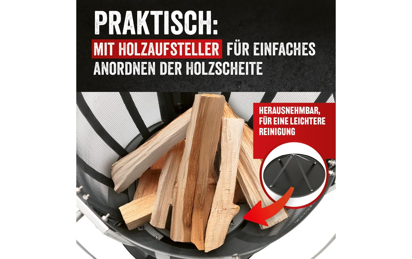 LANDMANN Panier à feu »Rund 55 cm, Heizstrahler«