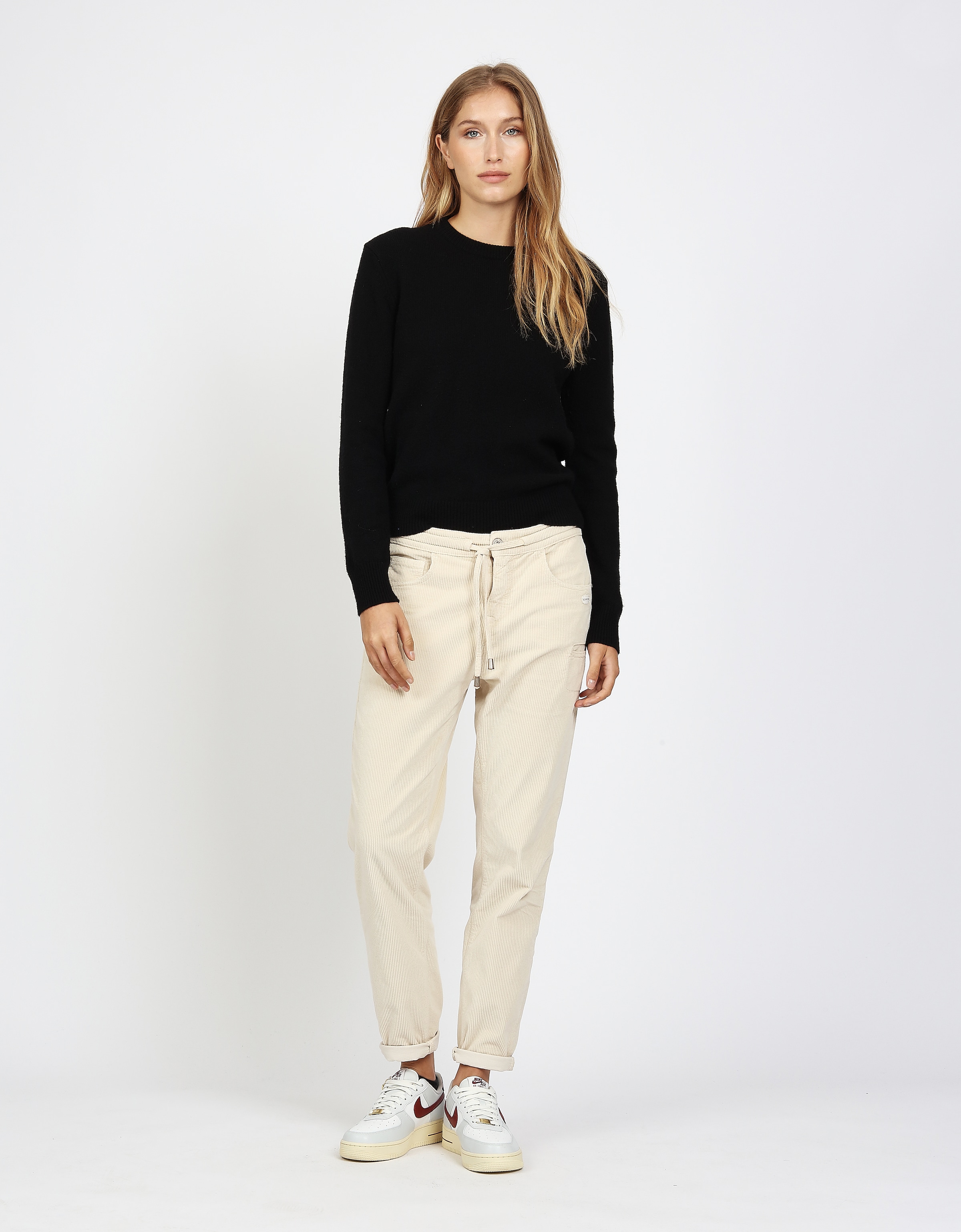 GANG Pantalon en velours côtelé »94AMELIE JOGGER«  mit Tunnelzug am Bund