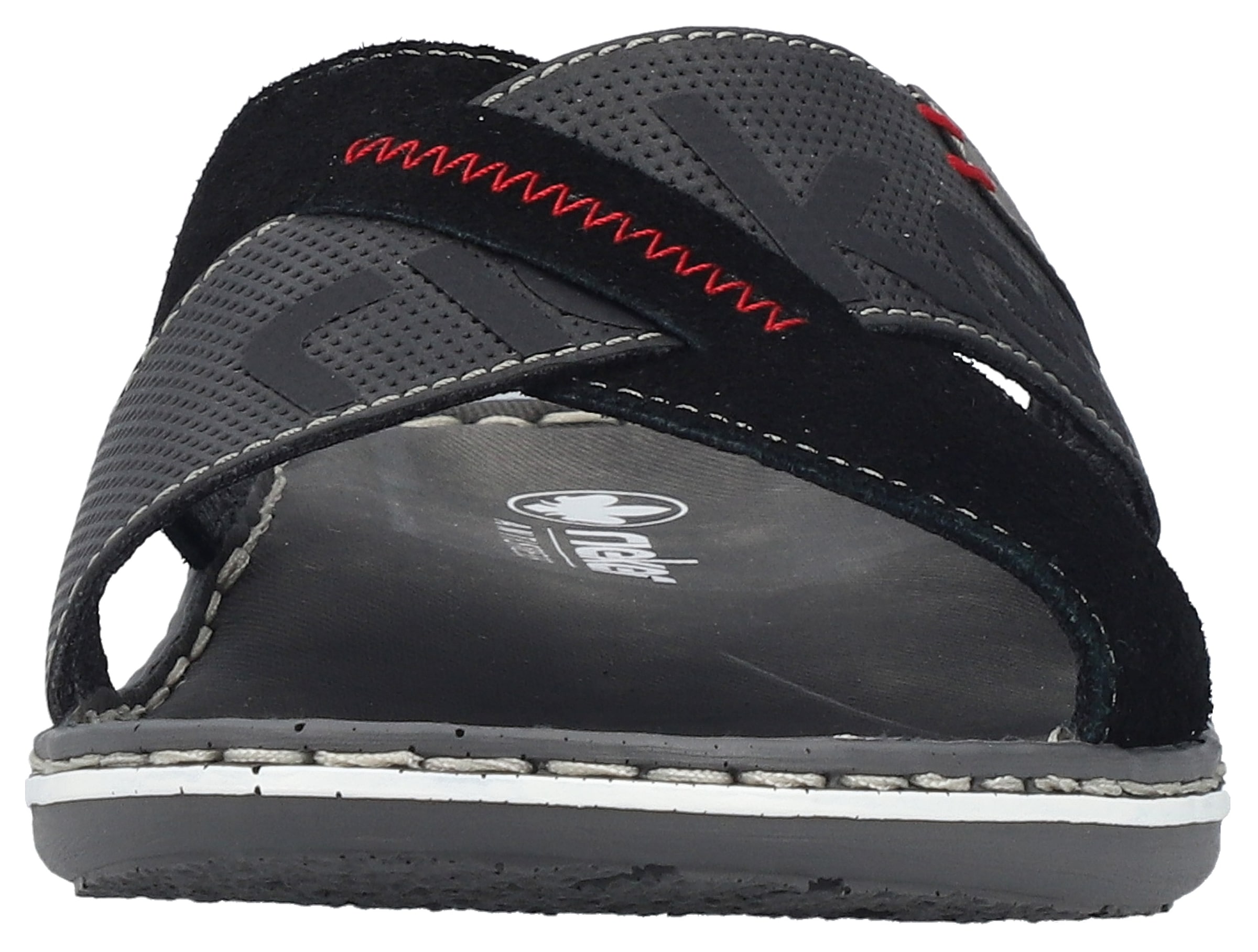 Rieker Pantolette  chaussure d'été, mule, poolslides, avec surpiqûres contrastées