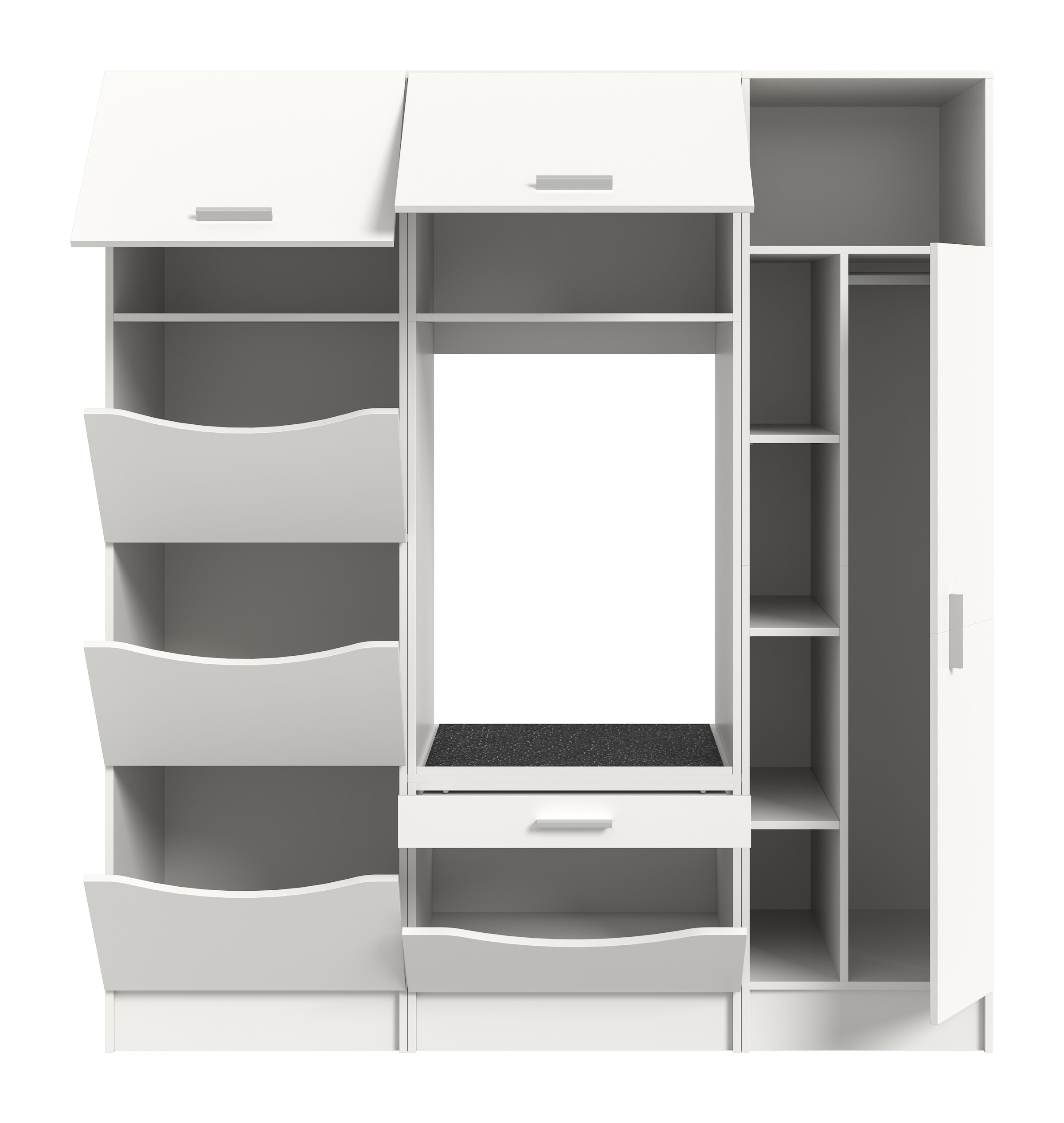 welltime Ensemble de meubles de salle de bain »FALAS, TOPSELLER!, 3-teilig, Hauswirtschaftsraum Set, Breite 176 cm« 1x Wäsche-, 1x Waschmaschinenumbau-, 1x Mehrzweckschrank, 