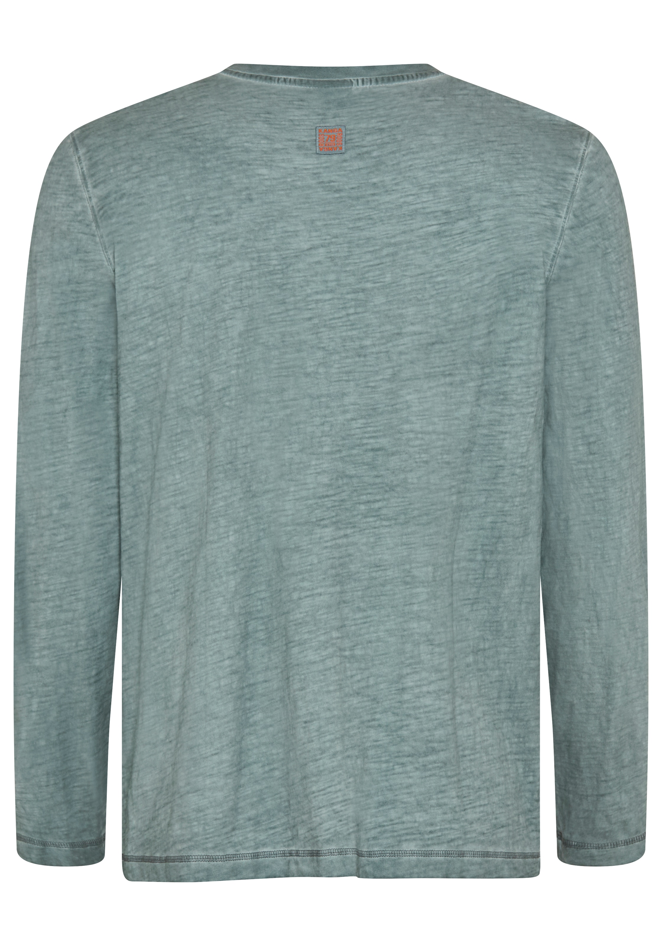 KangaROOS T-shirt à manches longues avec encolure en V, manches longues, en tissu slub
