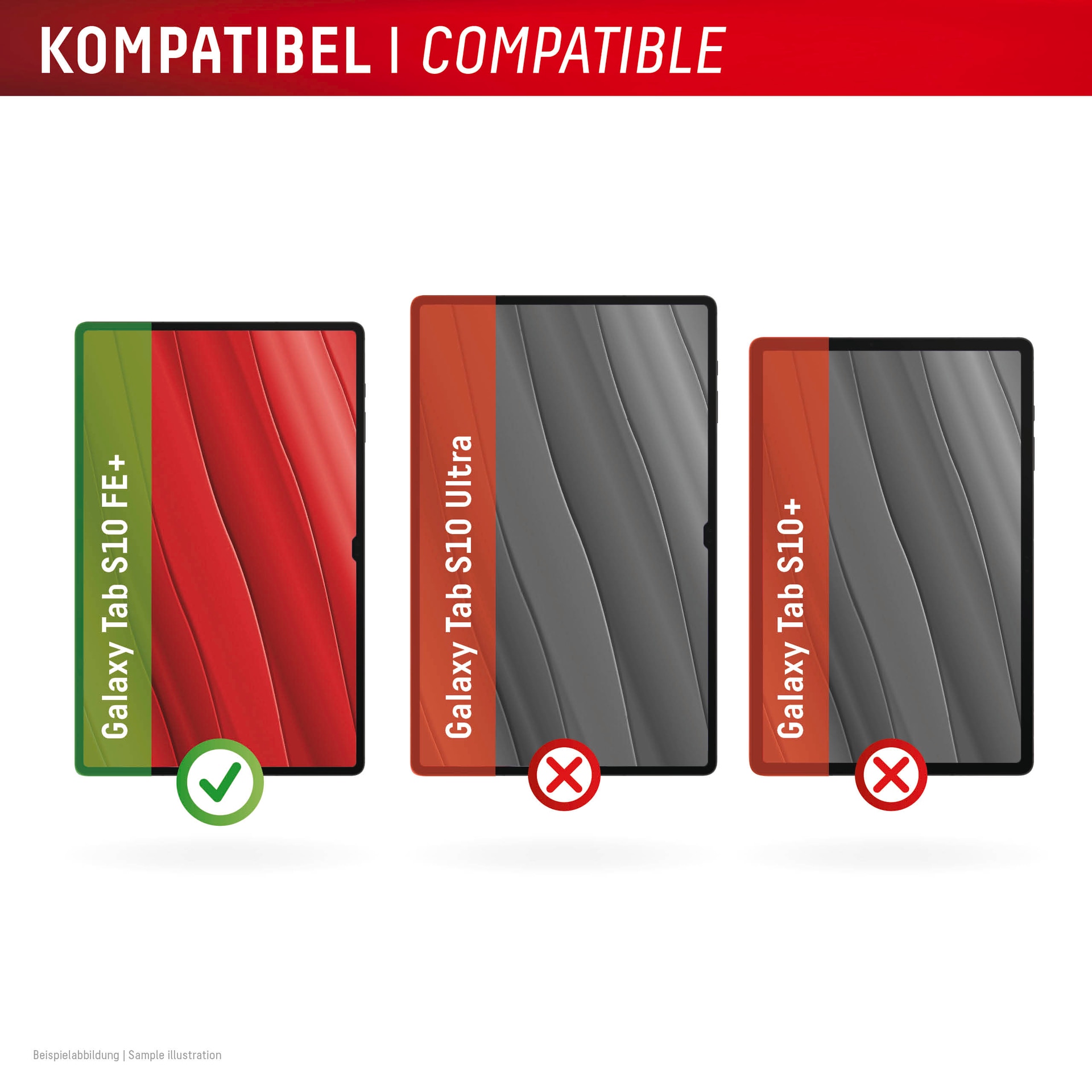 Displex Displayschutzglas »Tablet Glass« für Samsung Galaxy Tab S10 FE+ Displayschutzfolie, Schutzfolie, Bildschirmschutz, kratz- & stossfest