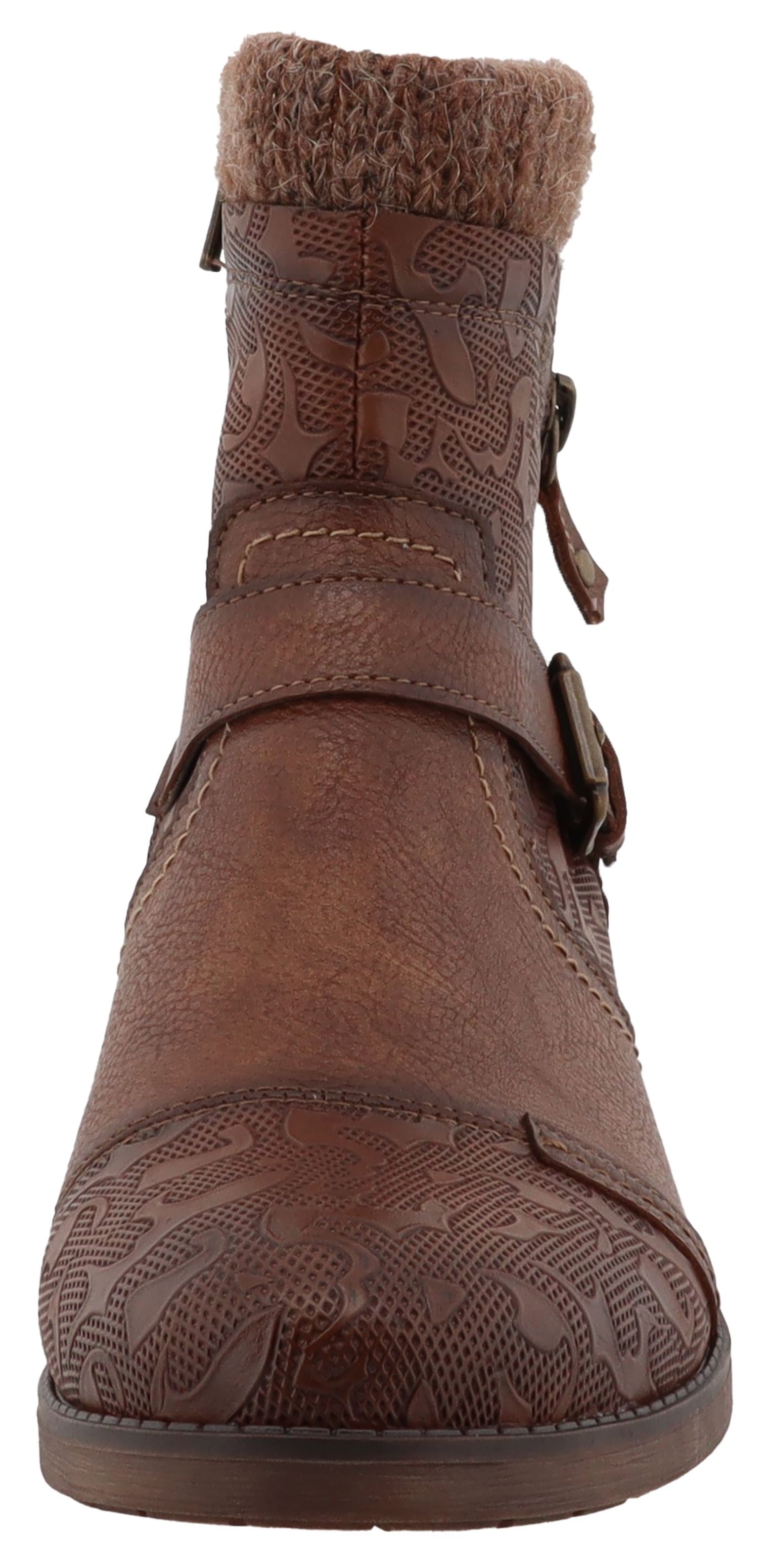 Mustang Shoes Bottes d'hiver »Fabienne«  bottes biker avec talon bloc et lanières décoratives