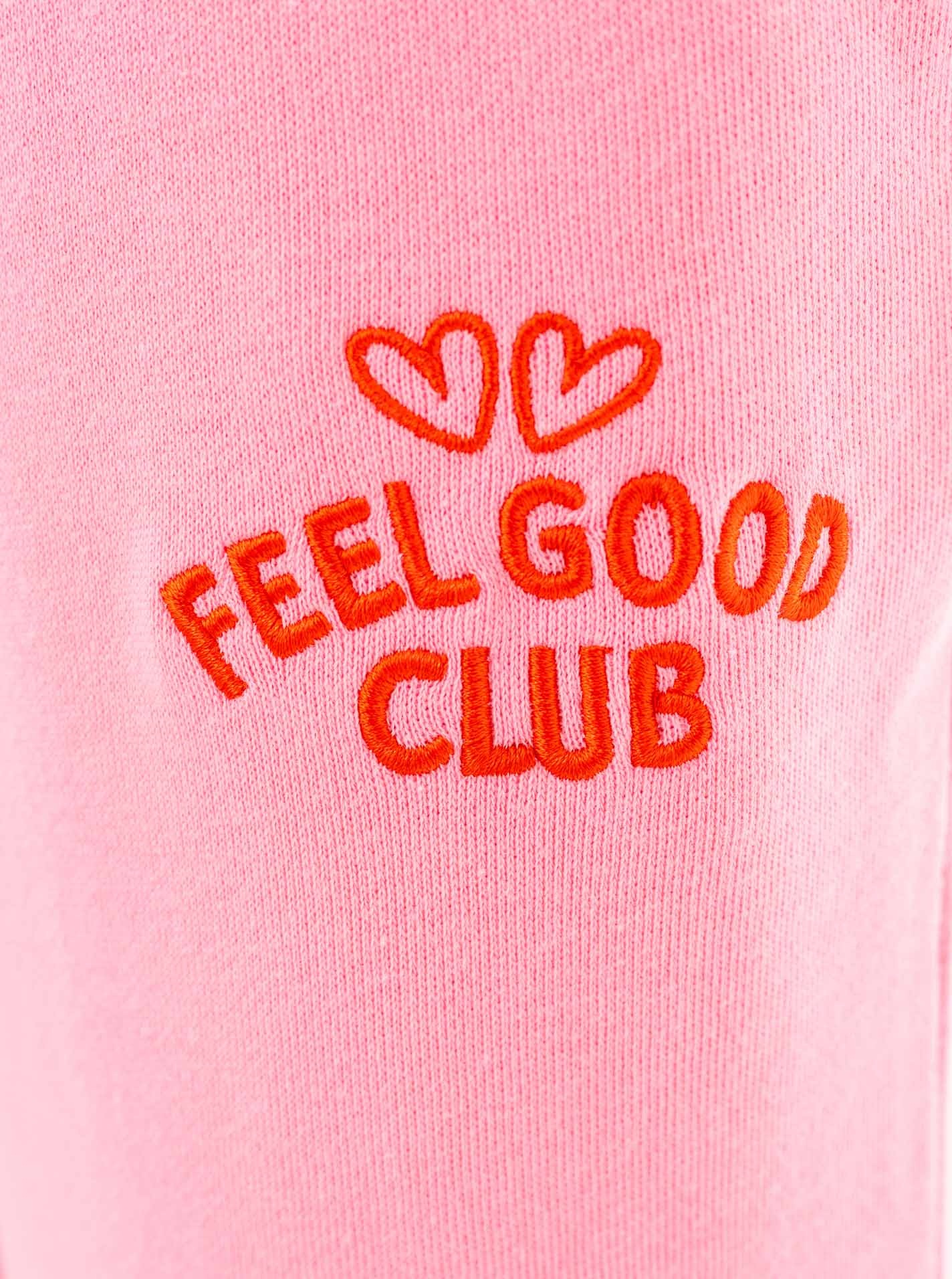 Zwillingsherz Pantalon sweat »"Feel Good Club"«  unifarben, kleine Stickerei