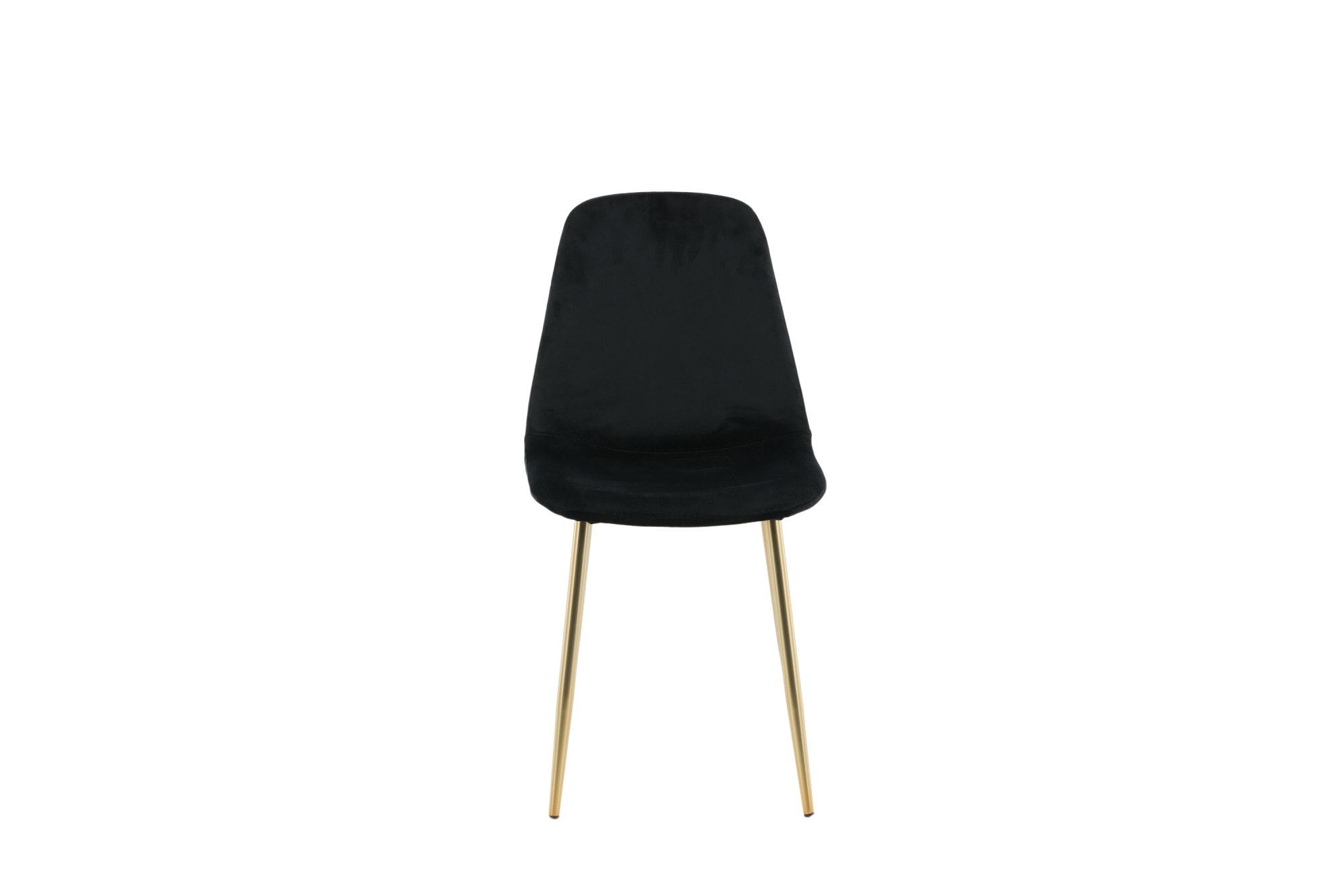 Venture Home Esszimmerstuhl »Polar, 2er-Set Esszimmerstühle in Schwarz-Samt, Messingbeine, 150 kg« () 2 Stk.Polsterstuhl, Samt-Bezug, Metallbeine, abgerundet, edel
