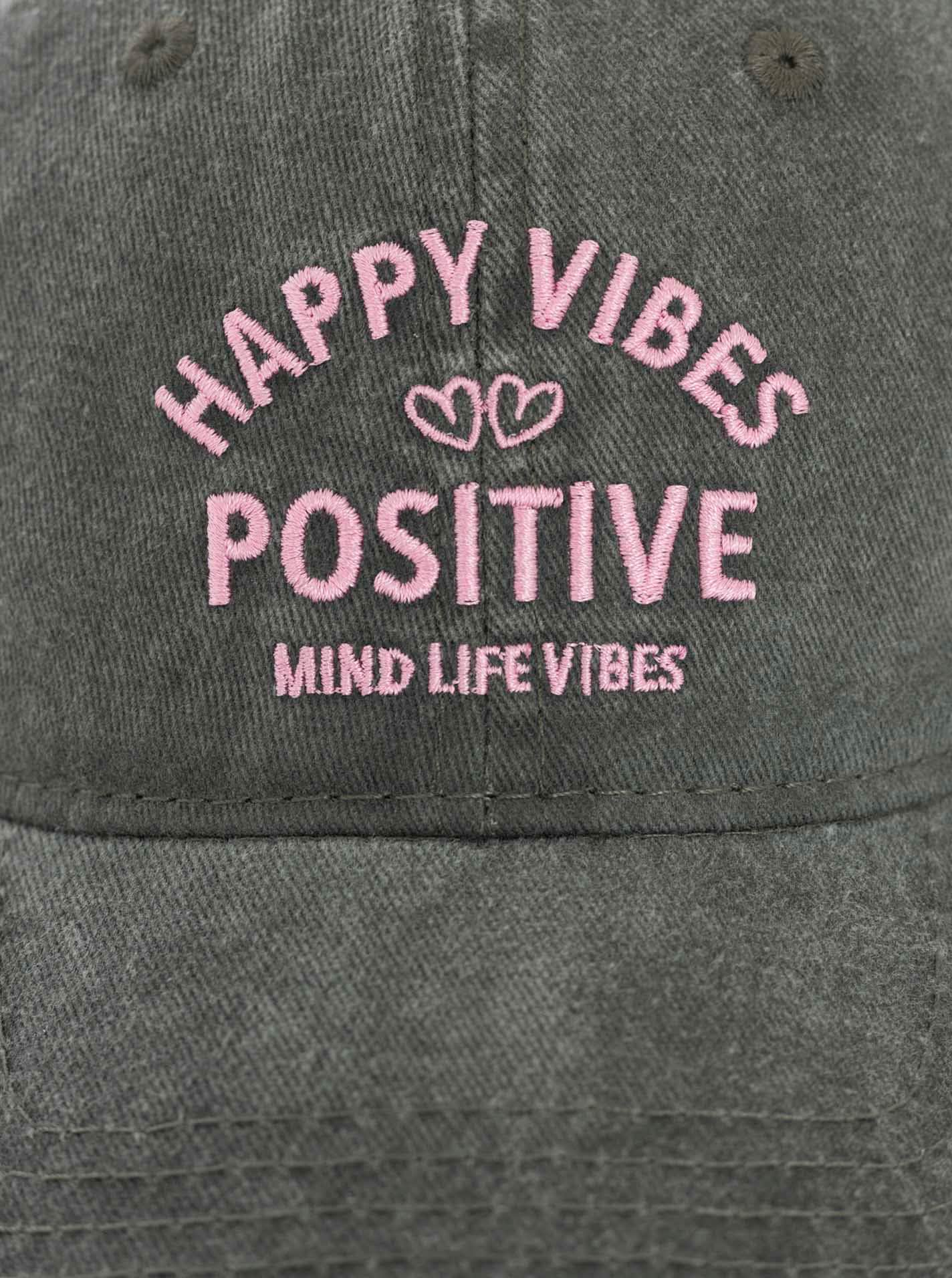 Zwillingsherz Baseball Cap »"Happy Vibes"« modernen Vintage-Look, Stickerei