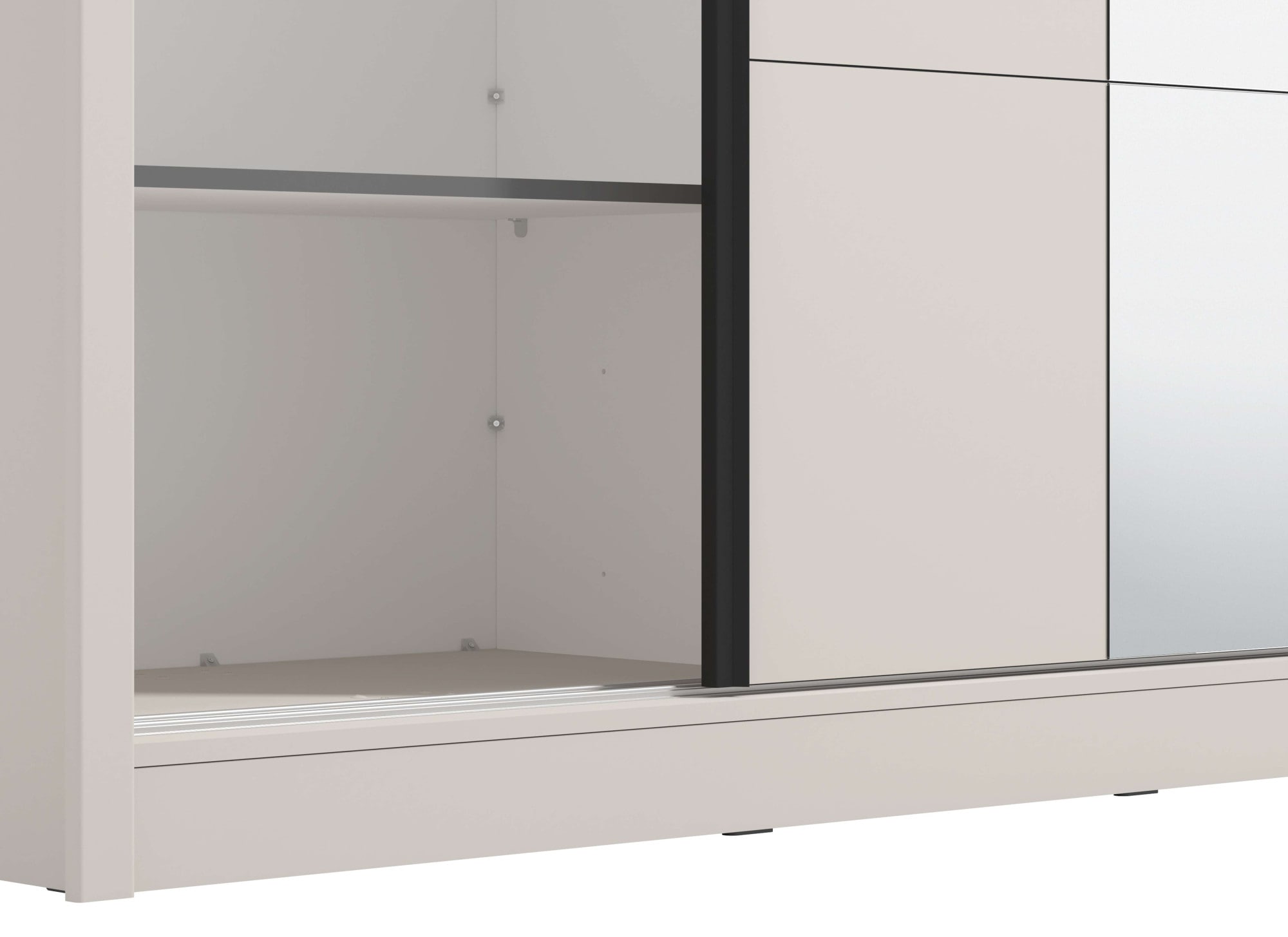 Home affaire Schwebetürenschrank »Albi, Schlafzimmerschrank, Wäscheschrank in cashmere oder weiss« Kleiderschrank mit Spiegel MIT Innenausstattung,FSC®-zertifiziert