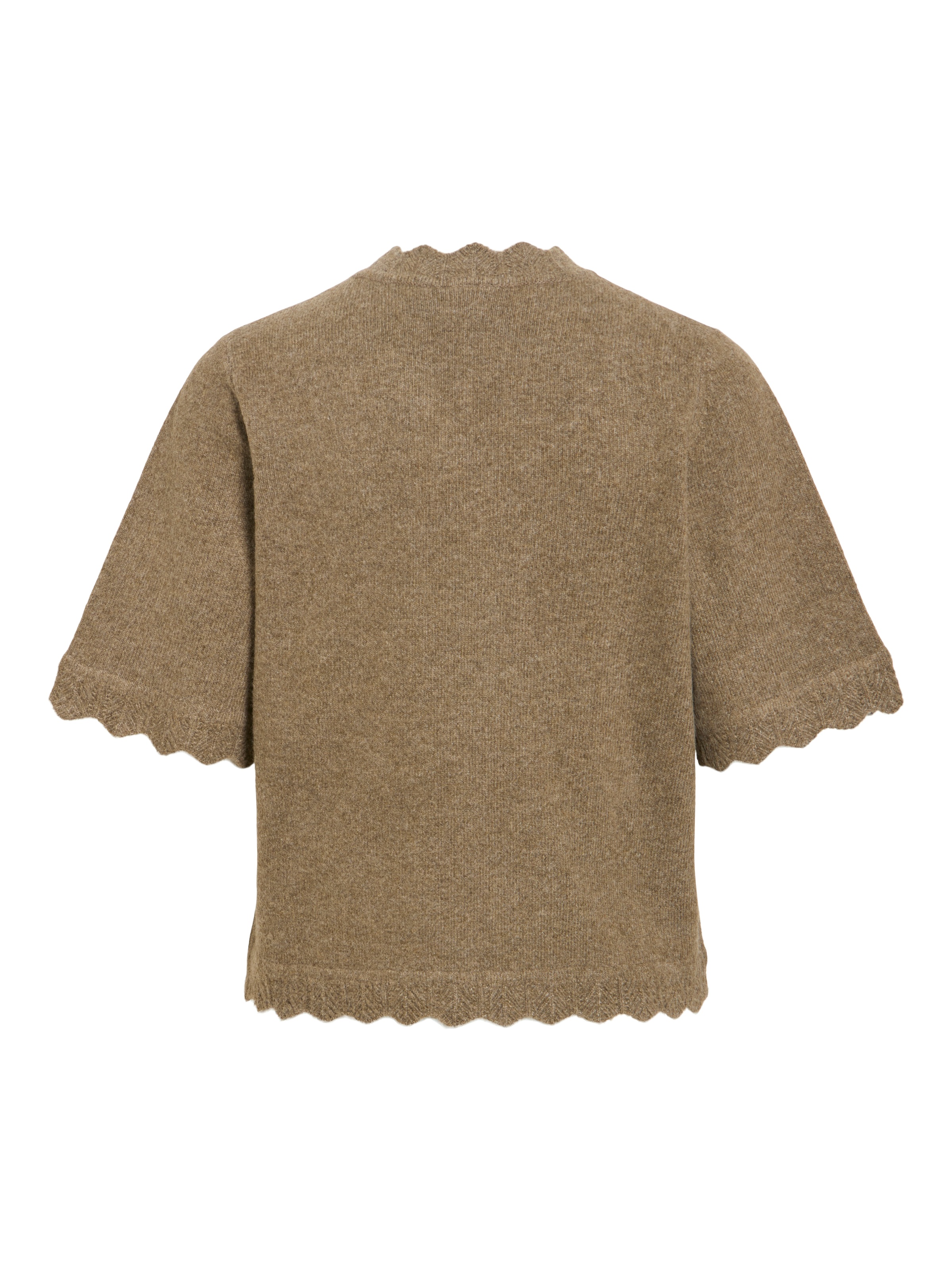 Vila Pull à manches courtes »VINIKOLINA O-NECK 2/4 KNIT TOP - NOOS« mélange de matériaux, coupe normale