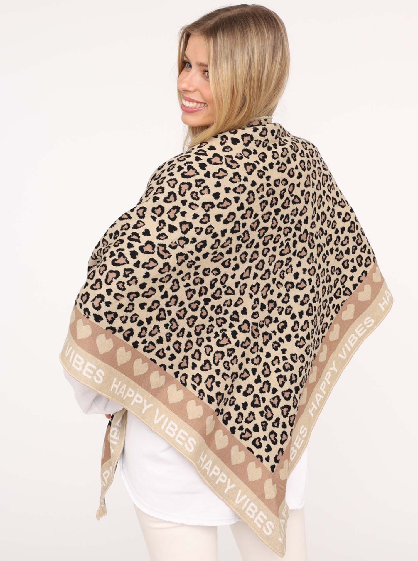 Zwillingsherz Modetuch »verbindet Leomuster mit Herzen und Schrift«