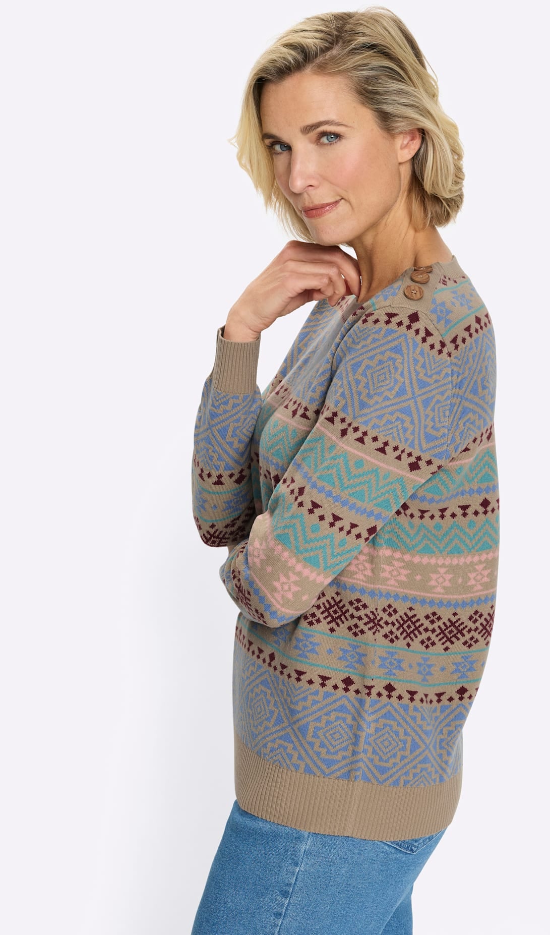 Classic Basics Pull à col rond »Langarm-Pullover«
