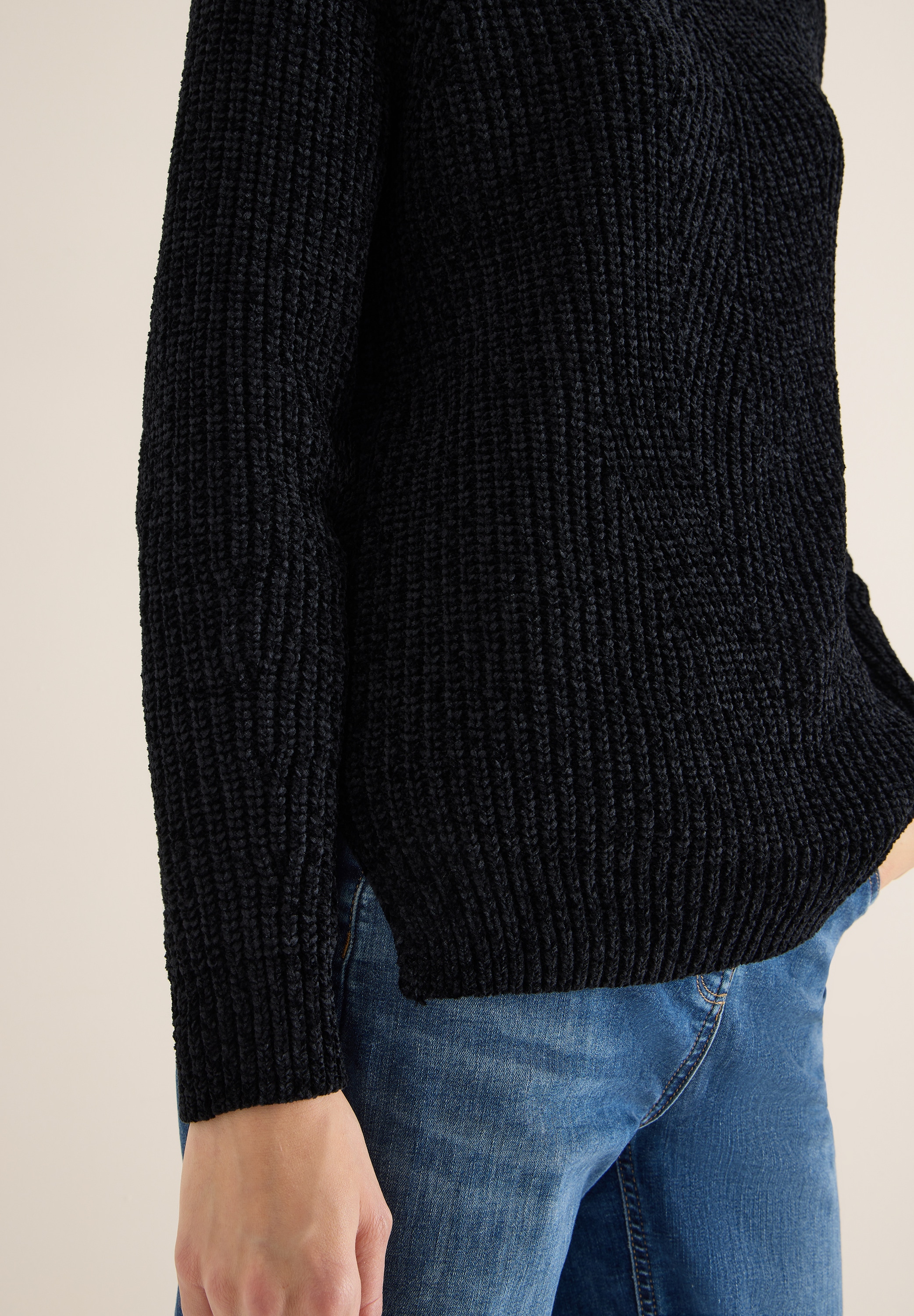 Cecil Stehkragenpullover mit feiner Struktur