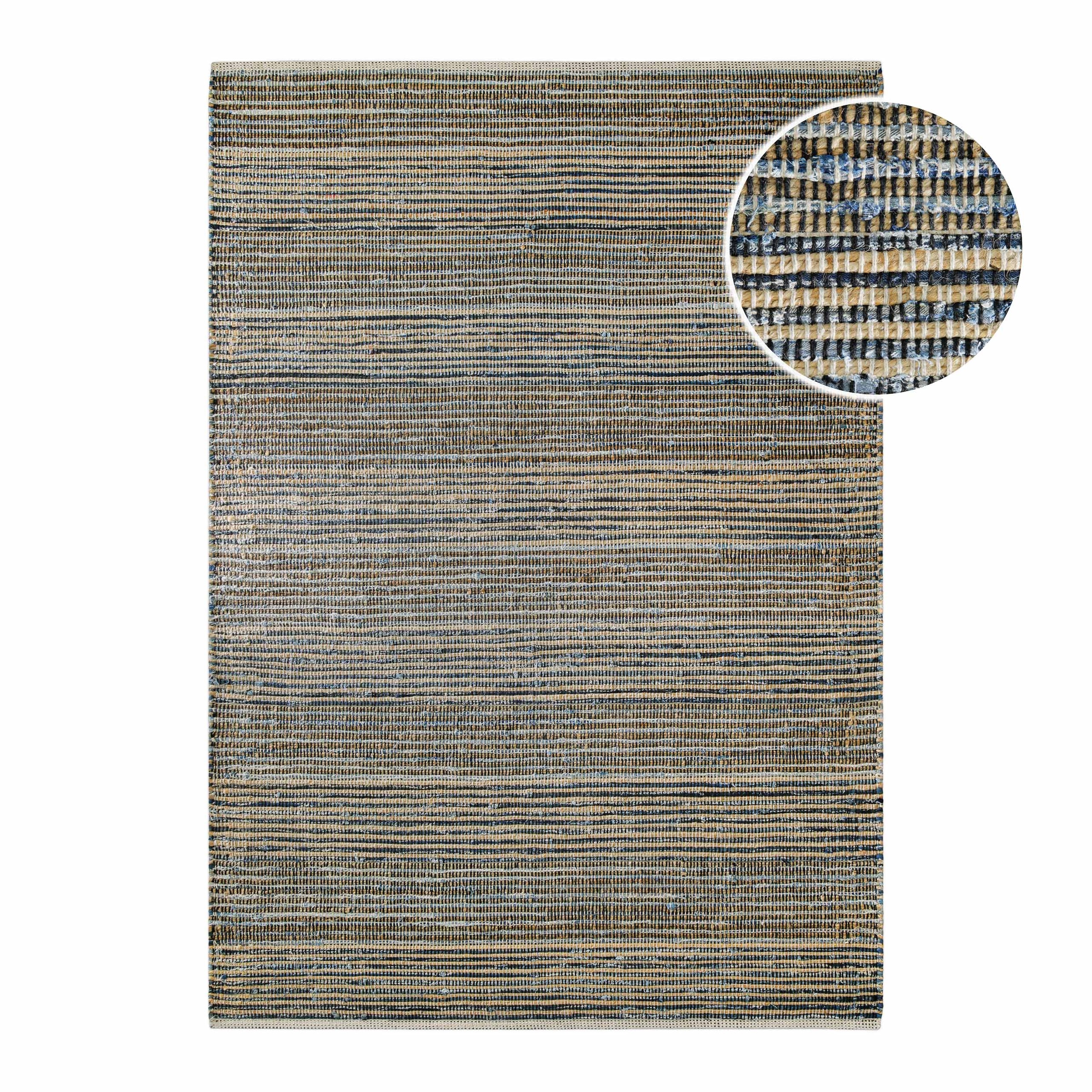 Wecon home Tapis »Denim Feels« Rectangulaire 6 mm Höhe handgewebt, robust, pflegeleicht, skandi, Natur, Jute, Wohnzimmer