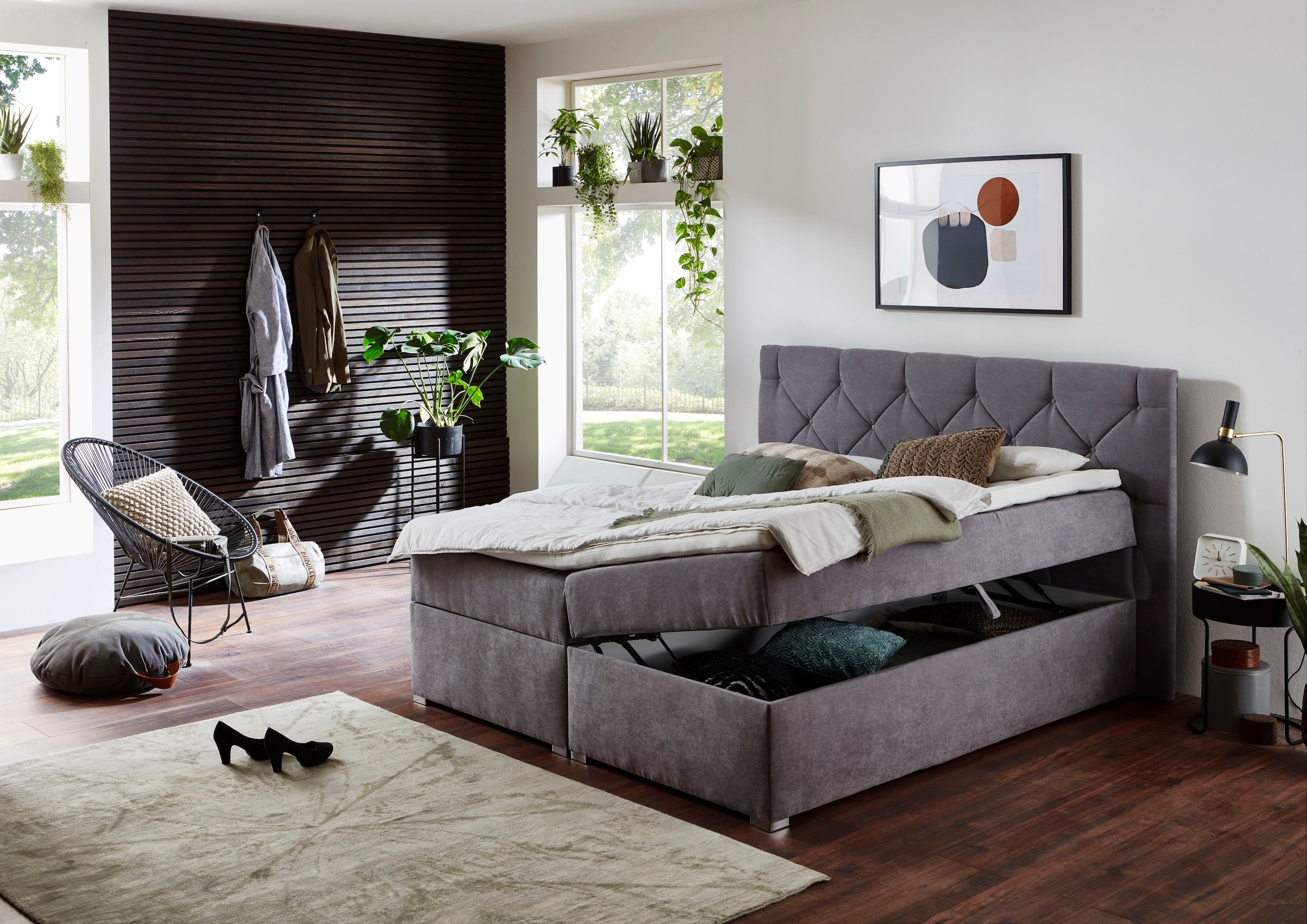 ATLANTIC home collection Boxbett »Meike« mit XXL-Bettkasten und Topper