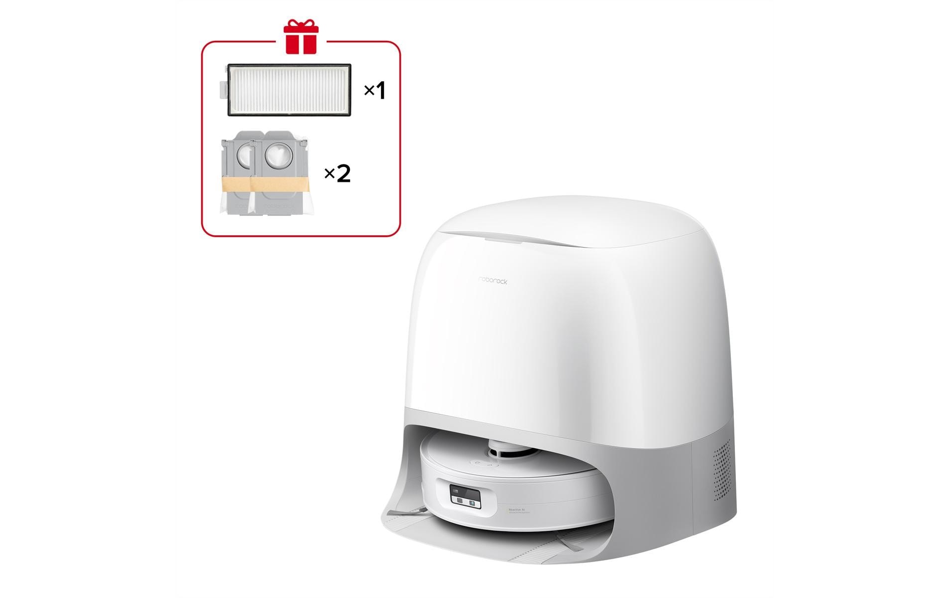 Roborock Saugroboter »Qrevo Curv 2 FlowX, White« Automatische Teppichschutz‑Walzenklappe