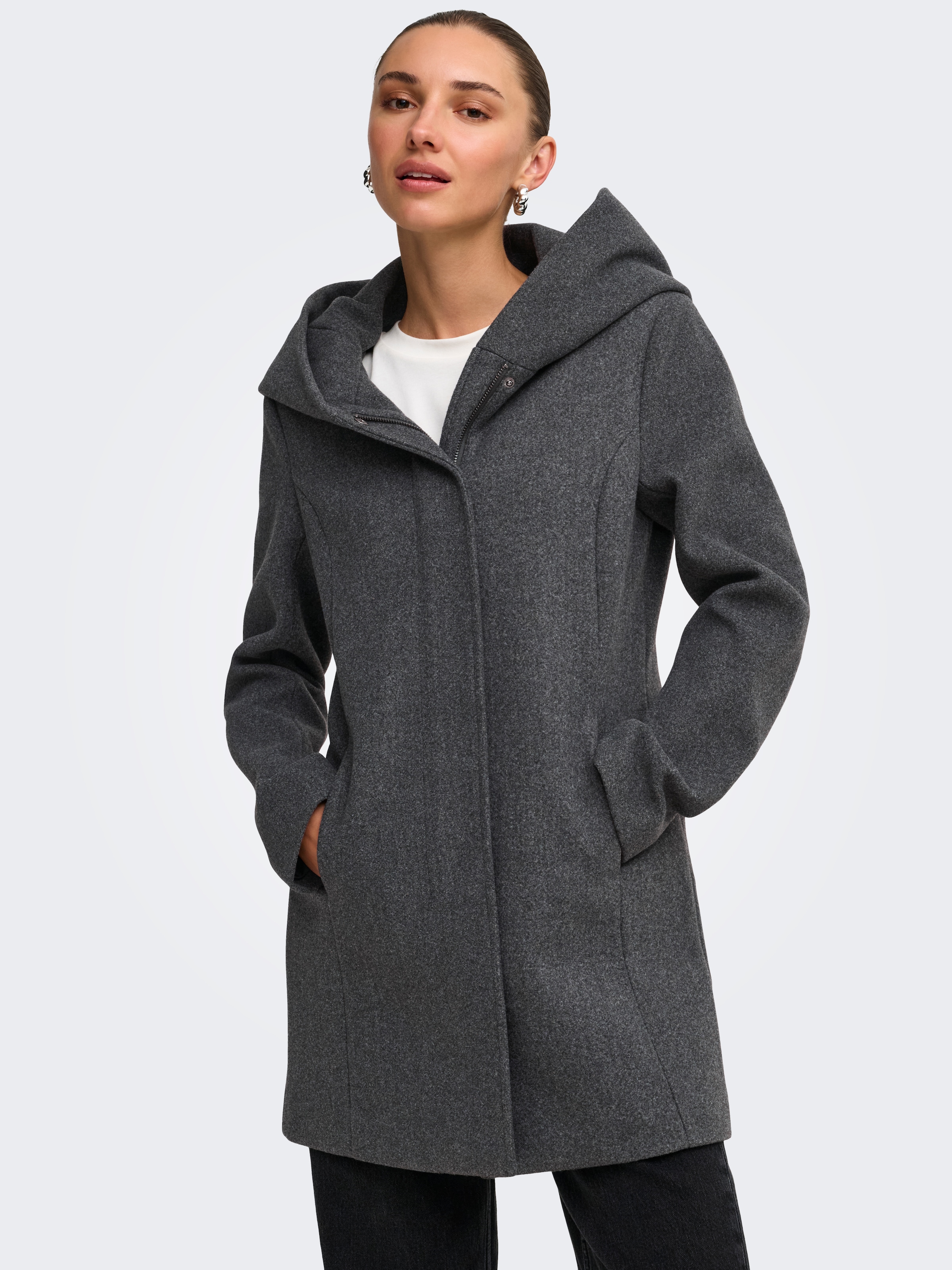 ONLY Veste longue »ONLBLAKE HOOD COAT CC OTW« avec capuche Fibre synthétique, poches fendues