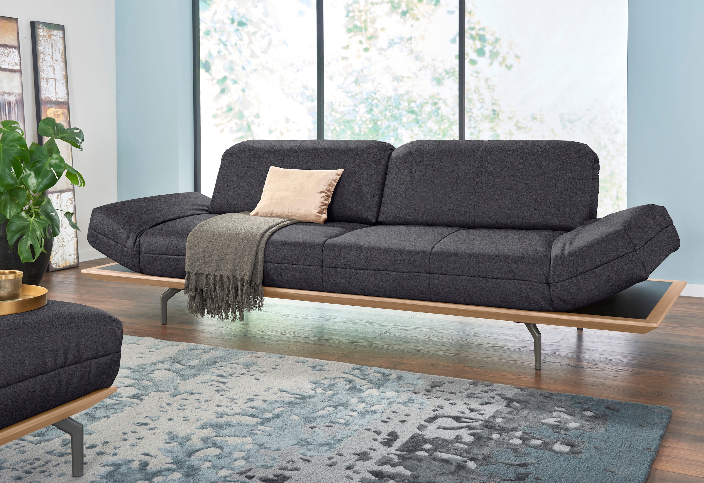 Creation BY ROLF BENZ 4 places »CR.420, Designsofa, Loungesofa« en 2 qualités, cadre en chêne naturel ou noyer, largeur 252 cm