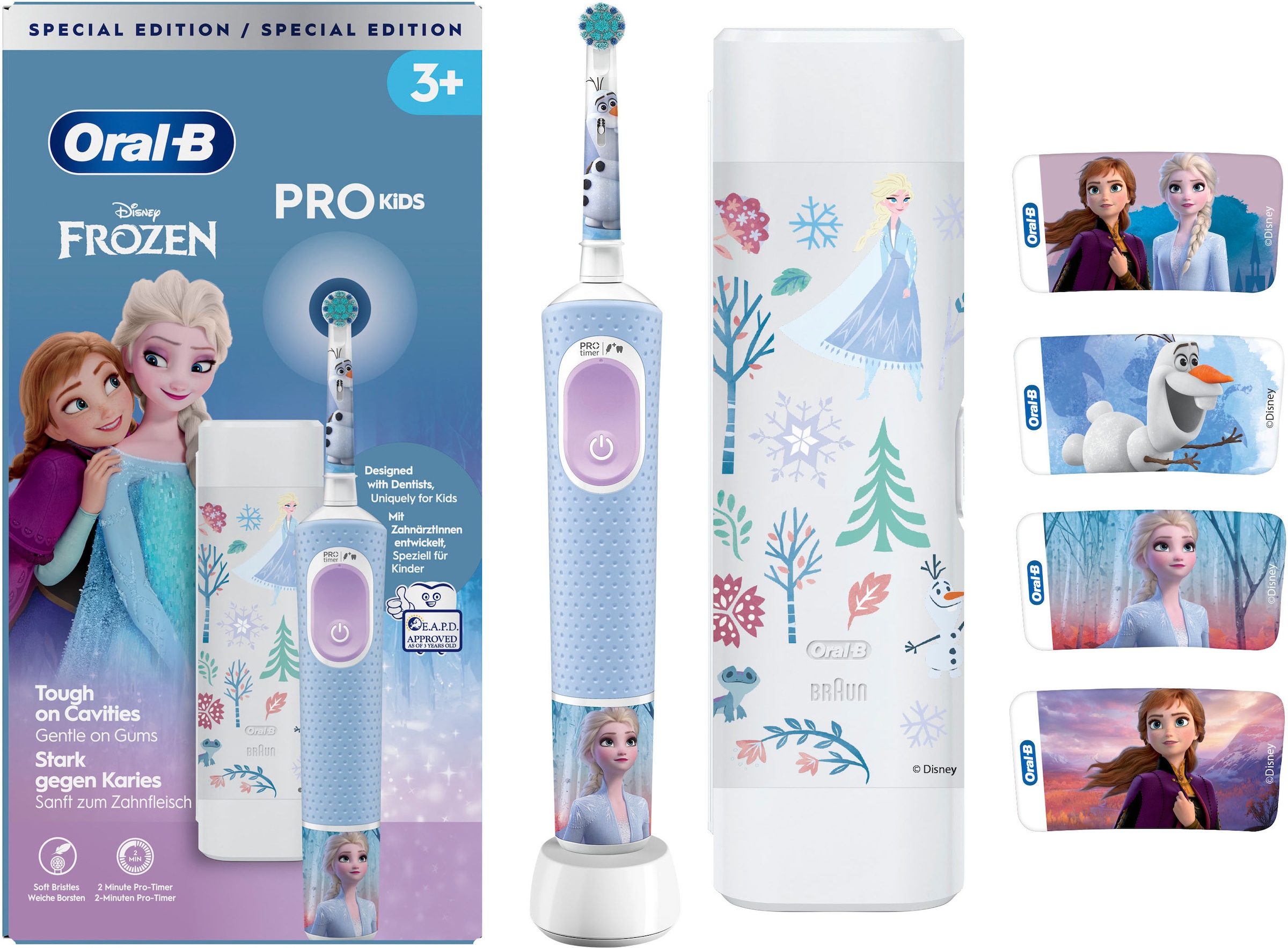 Oral-B Brosse à dents électrique »Pro Kids Frozen« 1 cuis Aufsteckbürsten für Kinder ab 3 Jahren