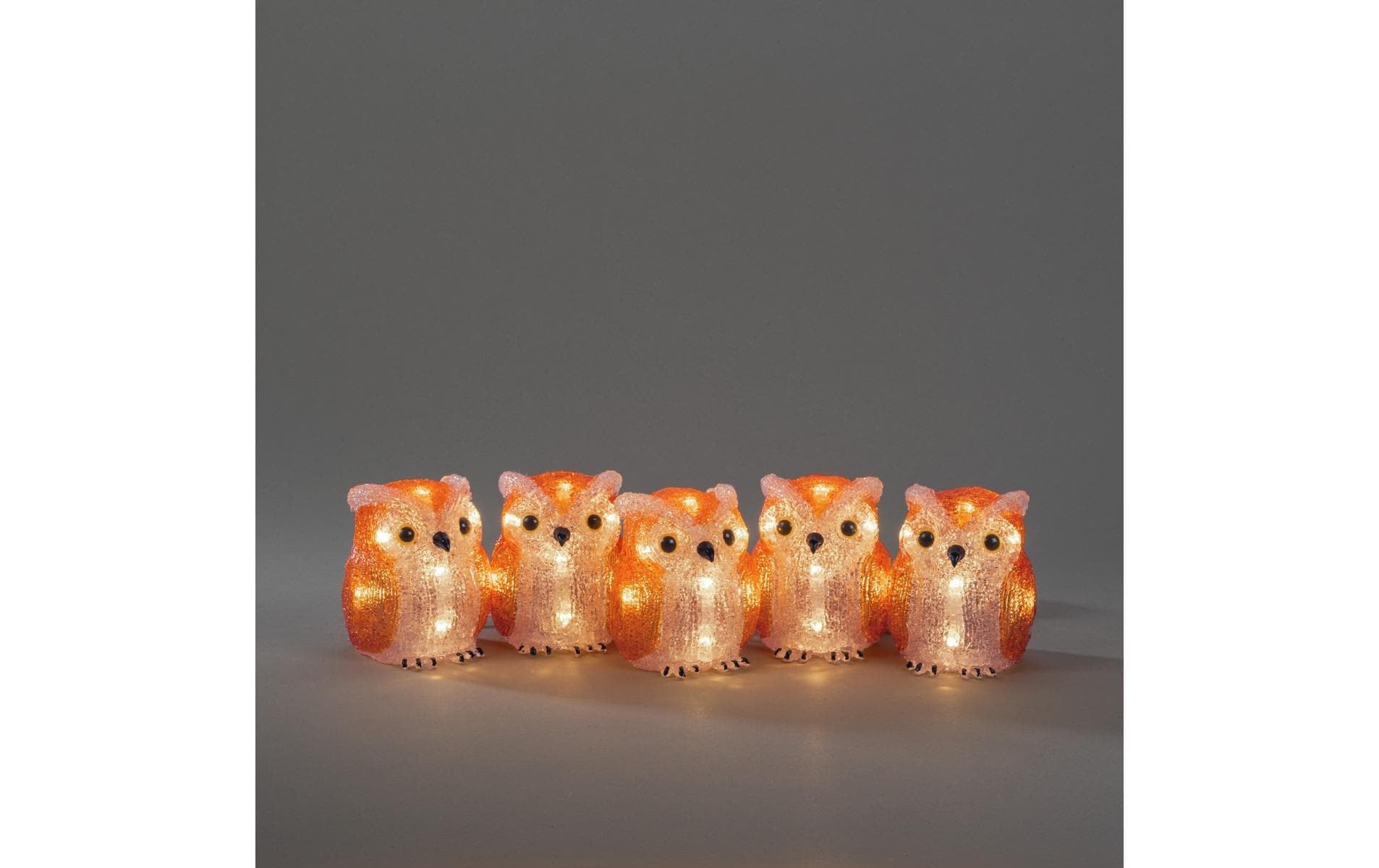 KONSTSMIDE LED Dekofigur »LED-Acryl-Eulen 5er-Set« Warmweiss