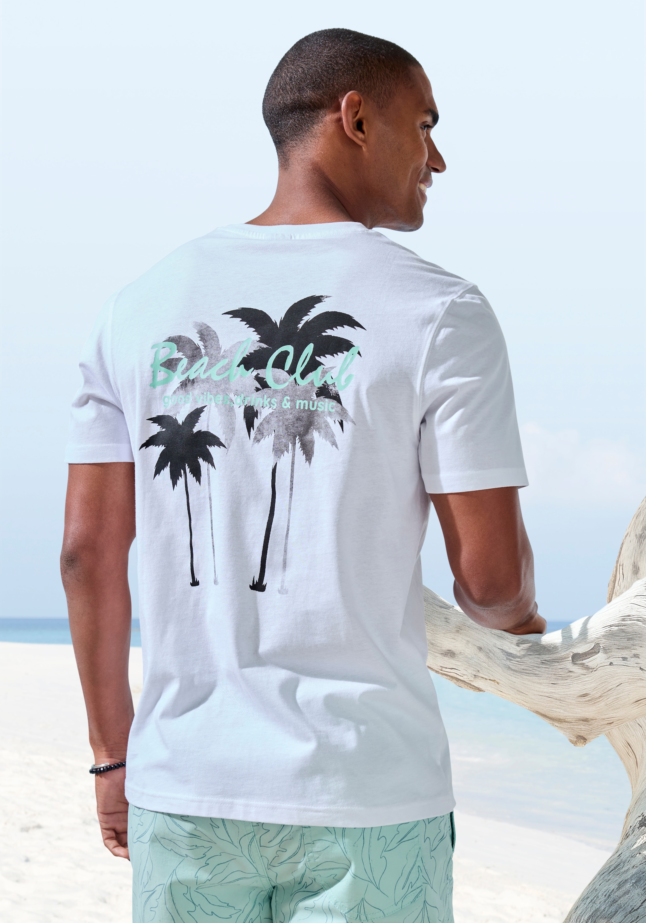 Beachtime T-Shirt »mit grossem Rückenprint« Regular-Fit, mit Print vorn und hinten