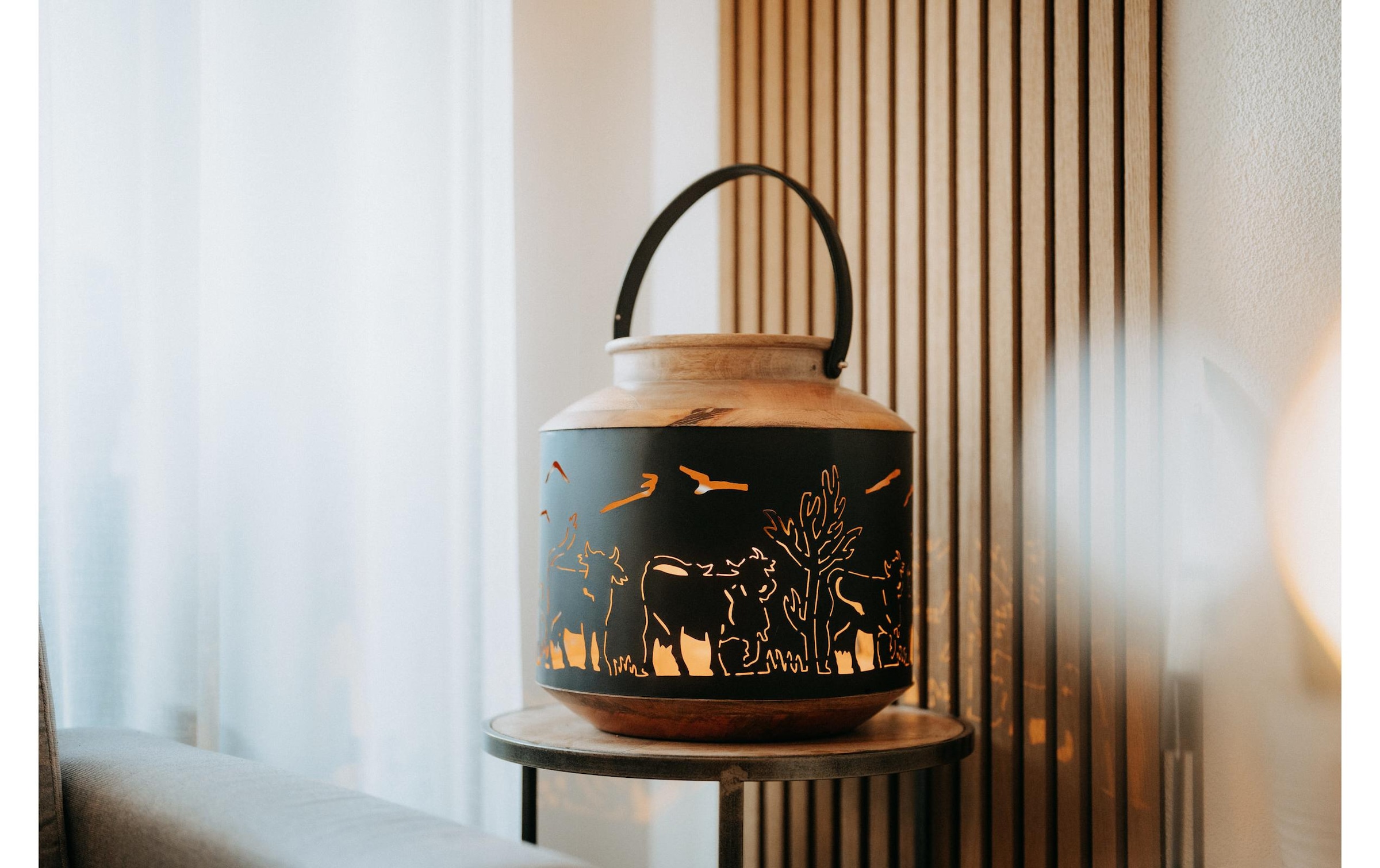 Kadastar Kerzenlaterne »Alpaufzug Familie« Laterne Scherenschnitt