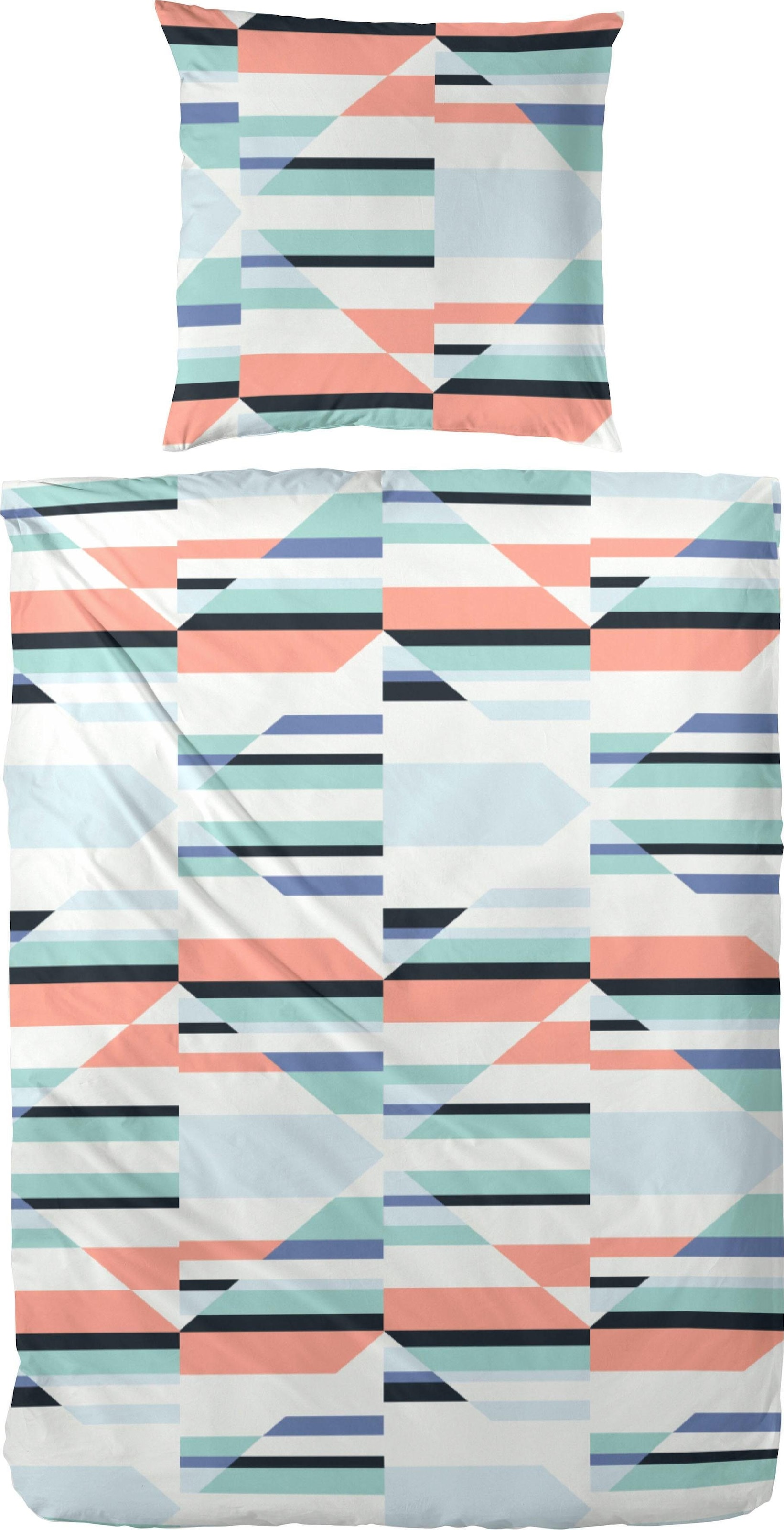 Primera Linge de lit »Kaleidoskop« 2 cuis mit geometrisch strukturierten Muster