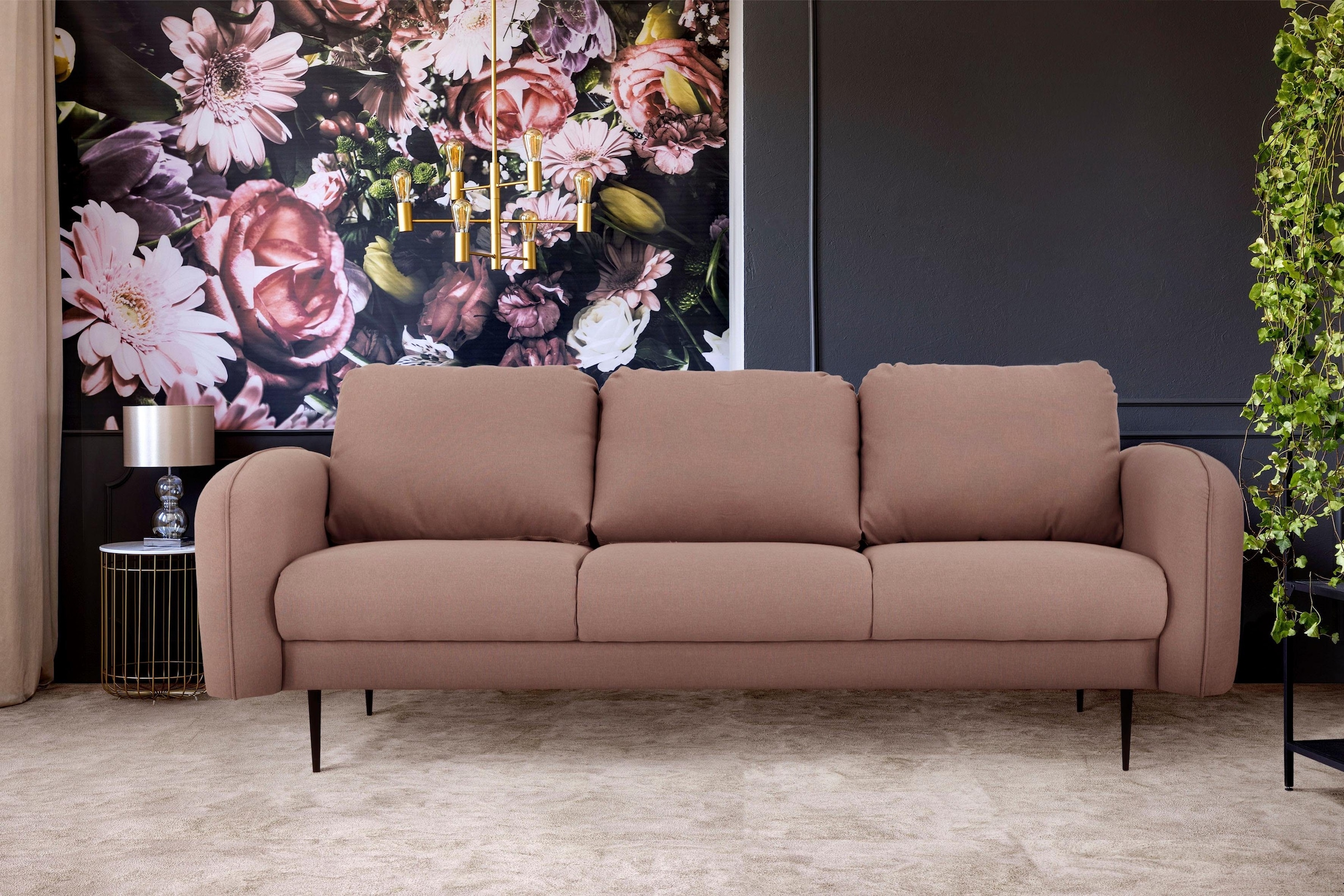 Home affaire 3-Sitzer »Skidi« mit losen Rückenkissen und Keder oben auf der Armlehne