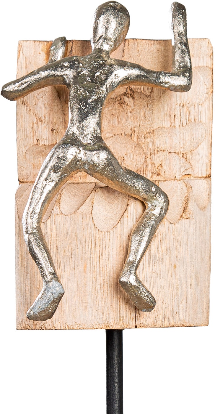 GILDE Skulptur »Skulptur Person; rund Climbing naturfarben« Motiv Kletterer Wanddeko moderne Skulptur Erfolgssymbol
