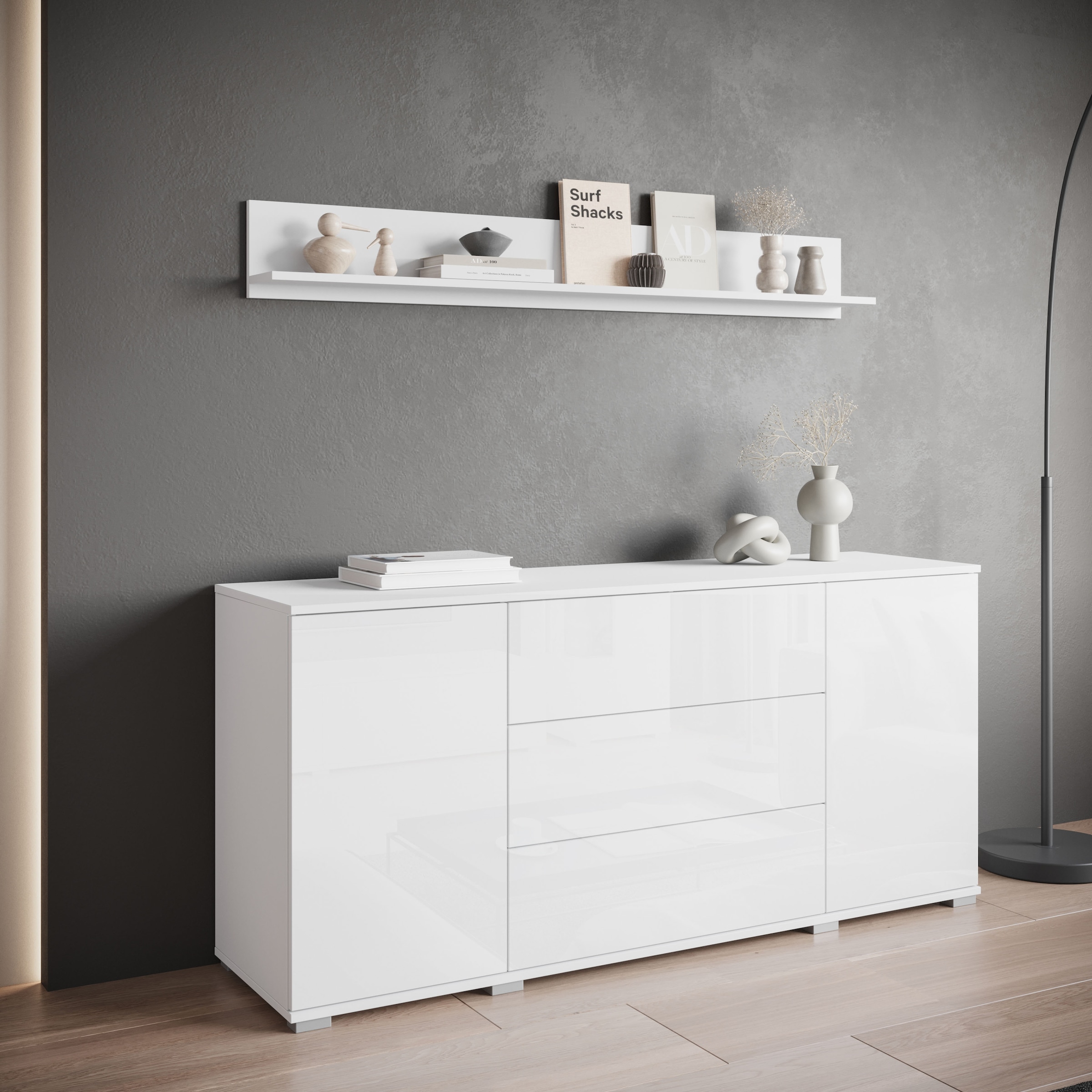 Home affaire Tableau mural »Wandregal Vera« 1 cuis tlg. idéal pour déco & livres, 138x23x18 cm, suspendu