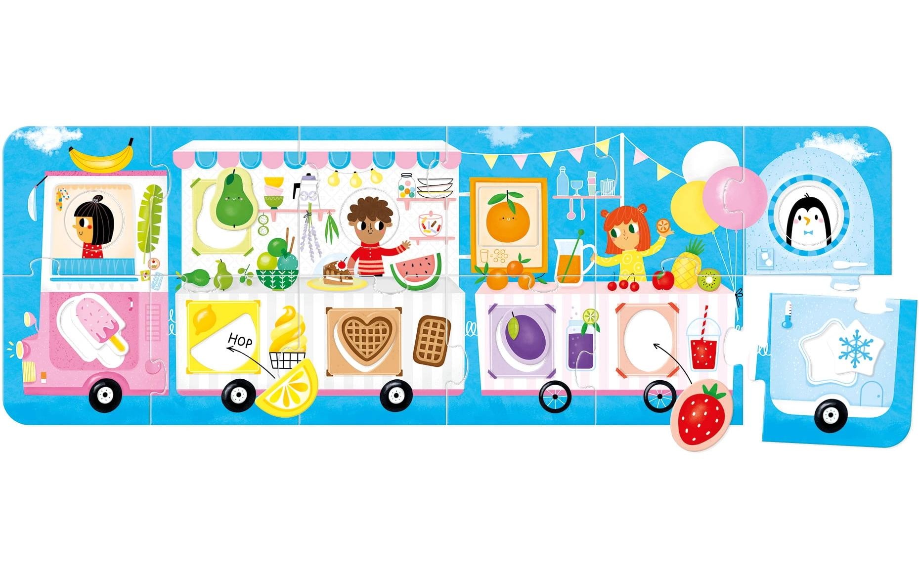   Puzzle »Banana Panda Make-A-Match Puzzle Food Truck XL Pappe 23 Teile« Multilingual
