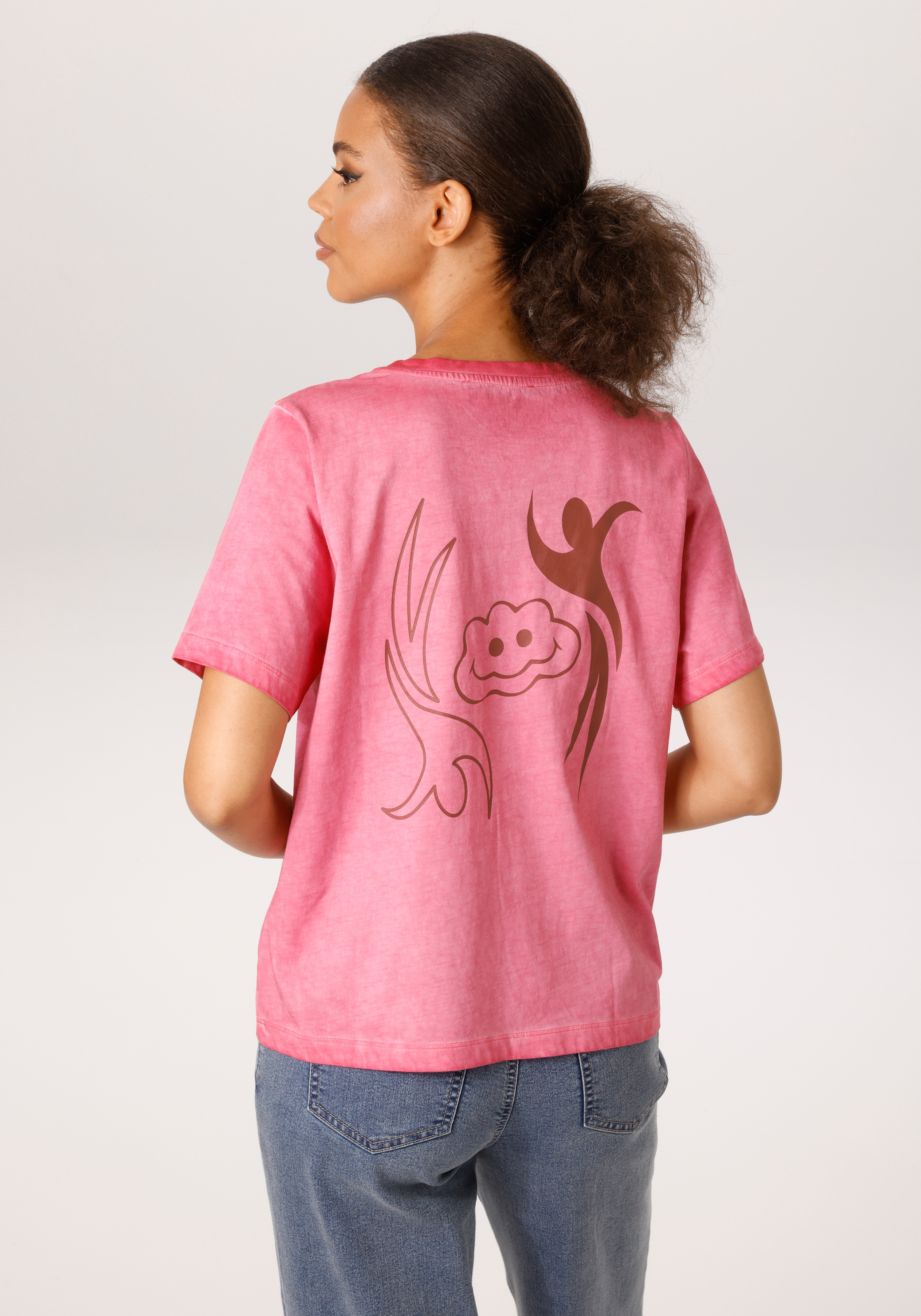 Aniston CASUAL T-Shirt in trendiger Oil-dyed-Waschung - NEUE KOLLEKTION